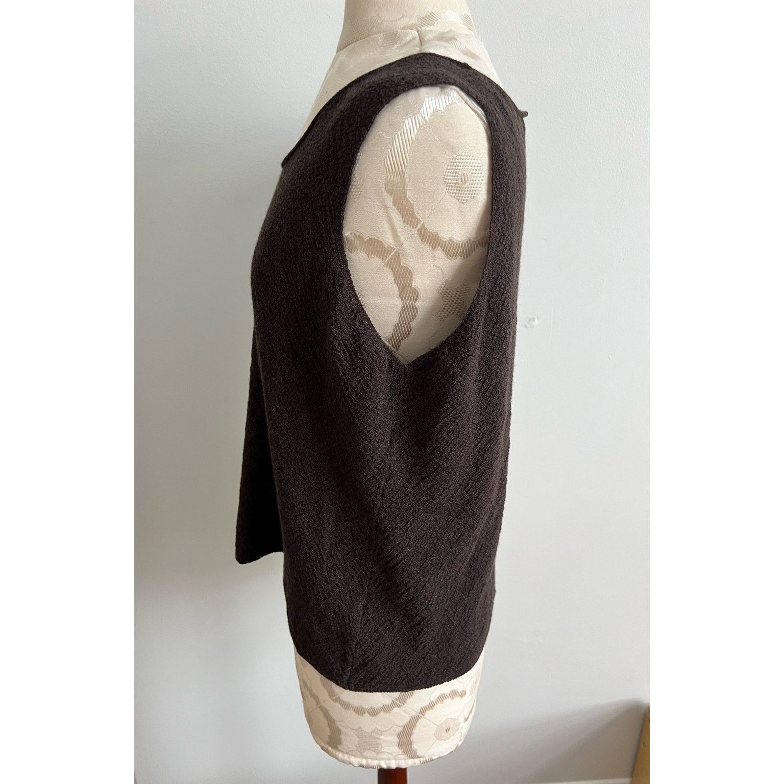 Eileen Fisher Eileen Fisher Wide Strap Brown Stretch Tank Large Size L / US 10 / IT 46 - 3 Thumbnail