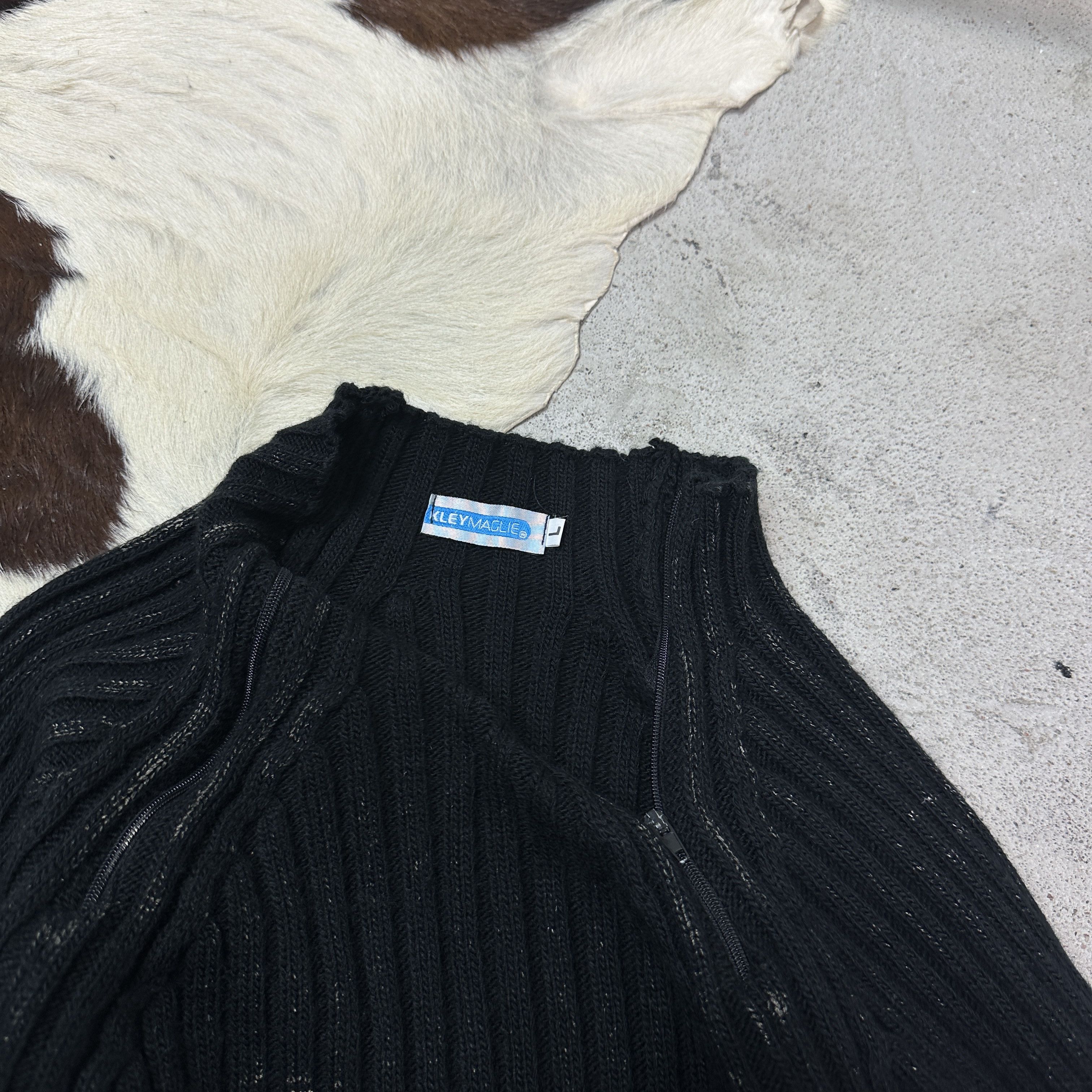 Vintage Vintage Ribbed Asymmetrical Zippers Sweater Y2K Size M / US 6-8 / IT 42-44 - 3 Thumbnail