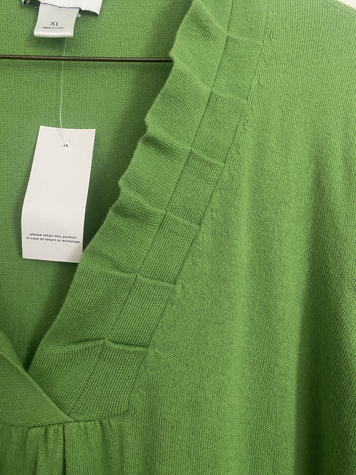 Loft Nwt loft green ruffle neckline knit top-xl Size XL / US 12-14 / IT 48-50 - 2 Thumbnail