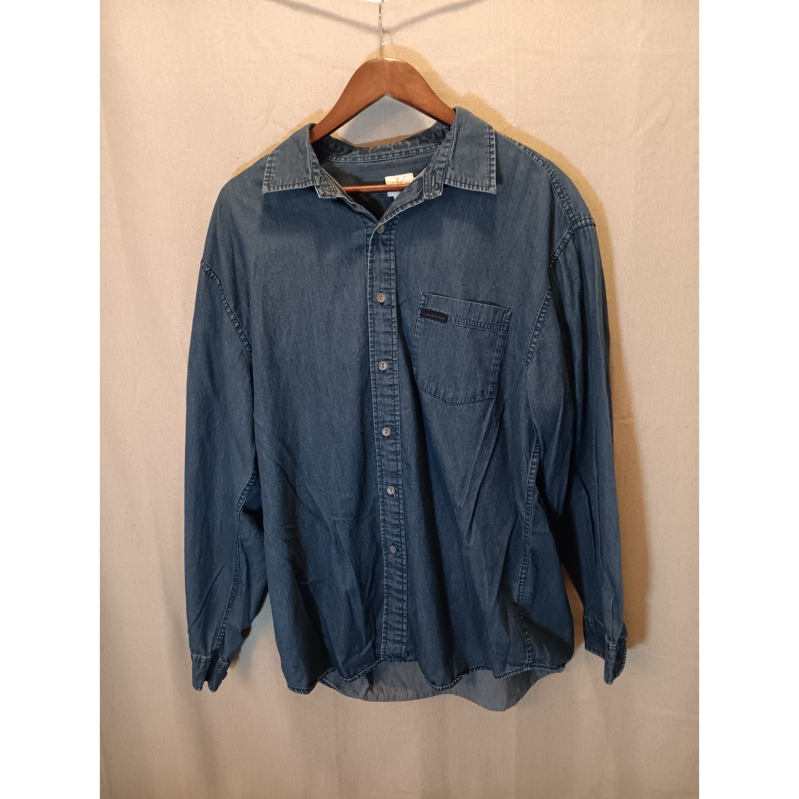 Calvin Klein Calvin Klein Blue Button-Up Men's Large Shirt Size US L / EU 52-54 / 3 - 1 Thumbnail