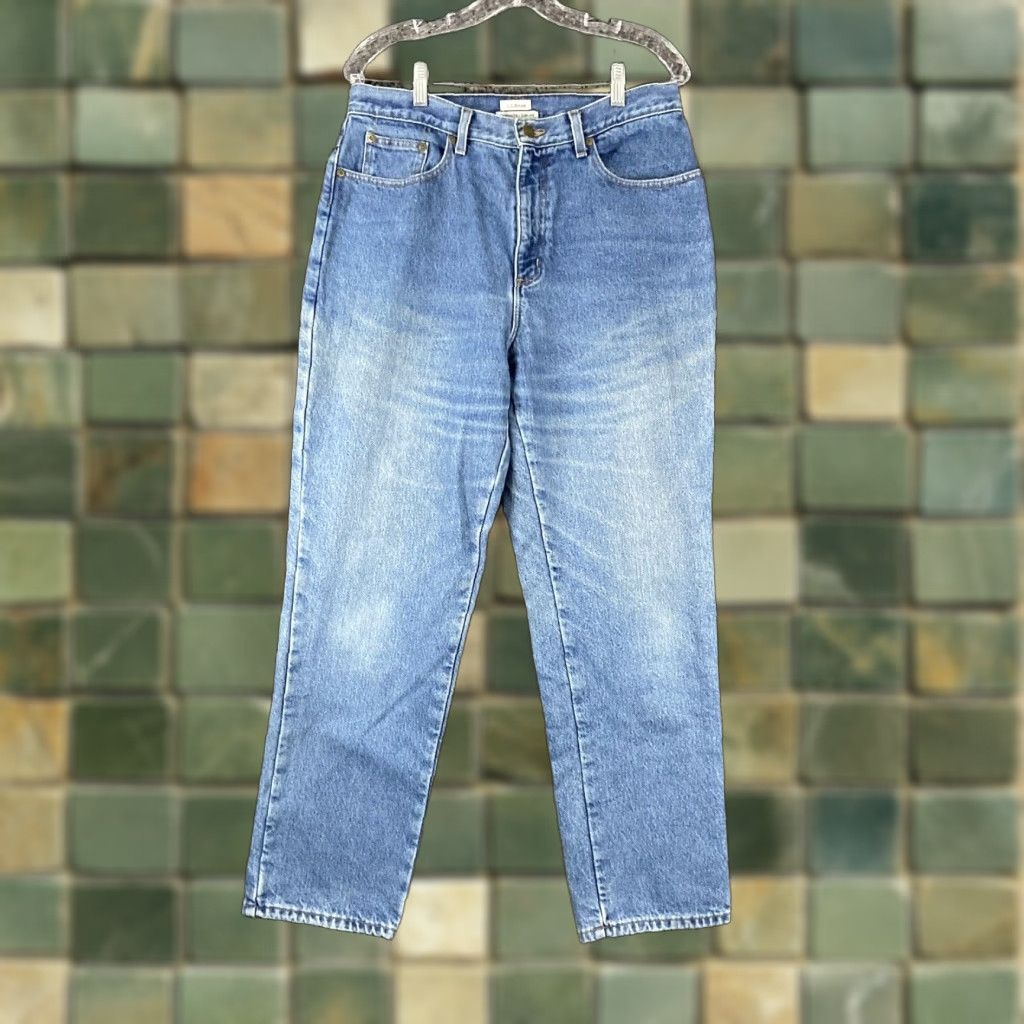 Vintage L.L. Bean Women's Relaxed Fit Lined Blue Jeans Size 12 Regular - Straight Style Size 34" / US 12 / IT 48 - 1 Thumbnail
