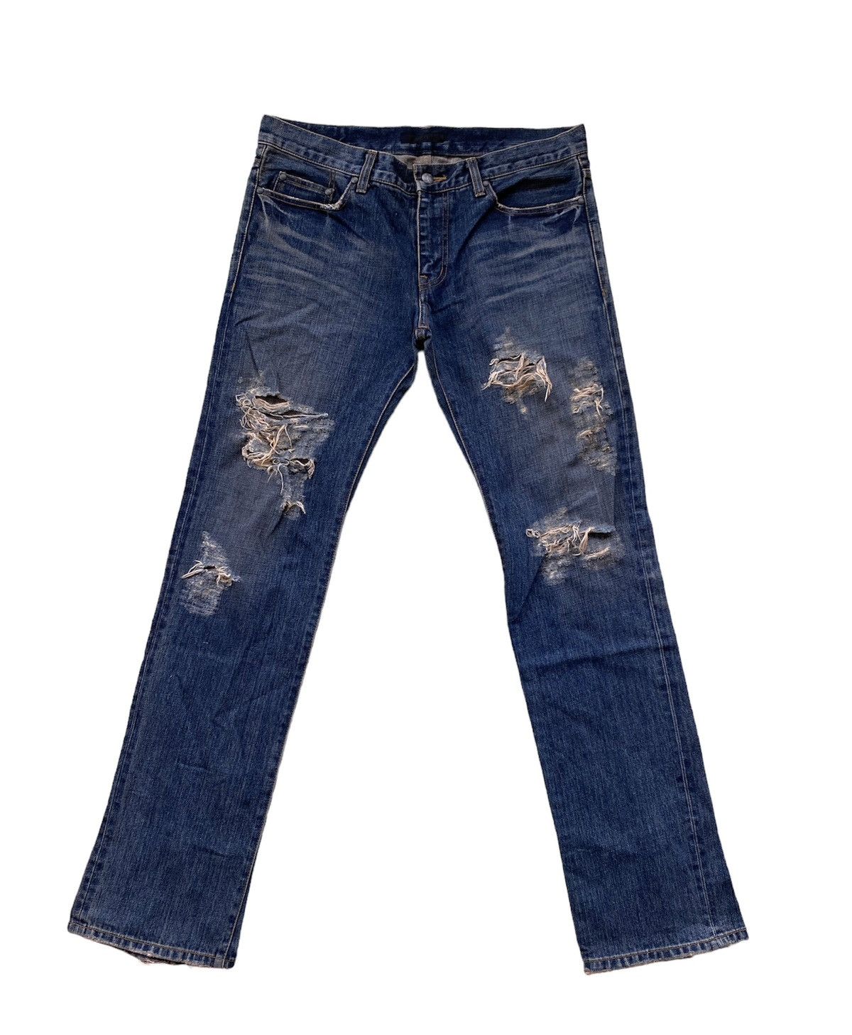 パンツ semantic design damage zip design jeans Semantic Design Jeans | Grailed