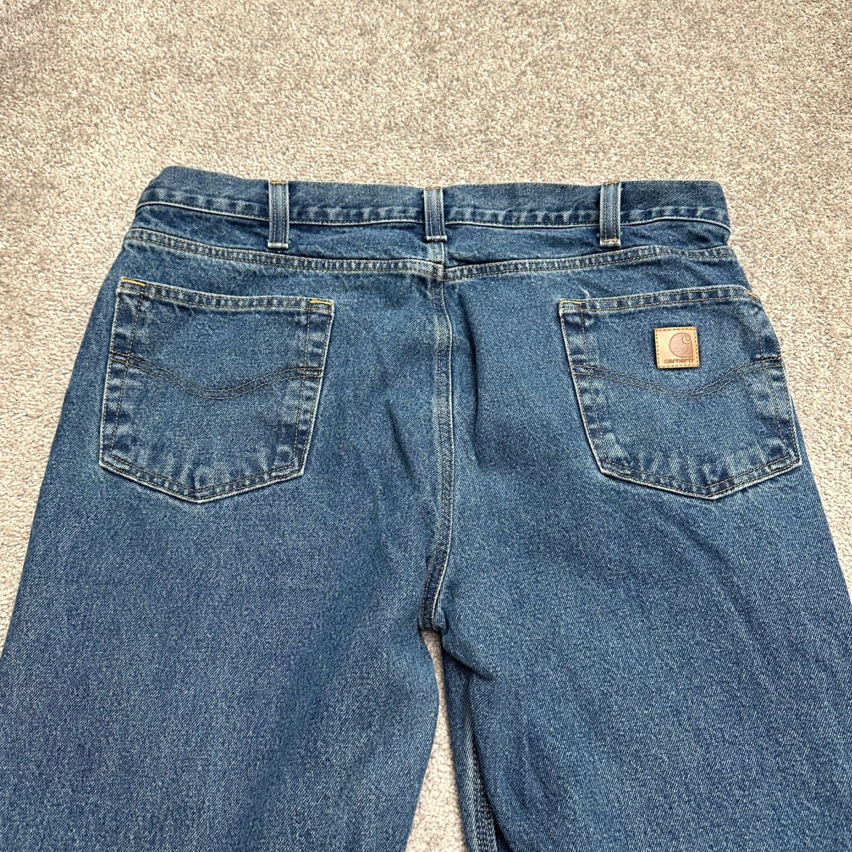 Carhartt Carhartt B23 Jeans Mens 38x32 Blue Dark Wash Straight Leg Denim Casual Size US 38 / EU 54 - 4 Thumbnail