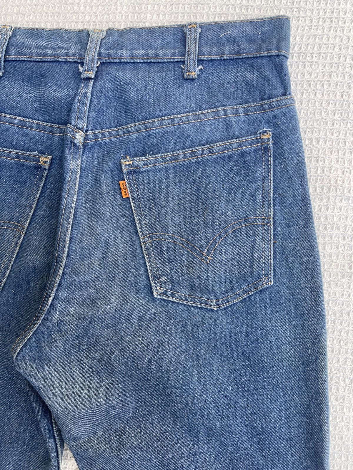 Levi's Rare🔥Vtg 70s Levis Orange Tab Flared Light Blue Jeans Size US 33 - 7 Thumbnail