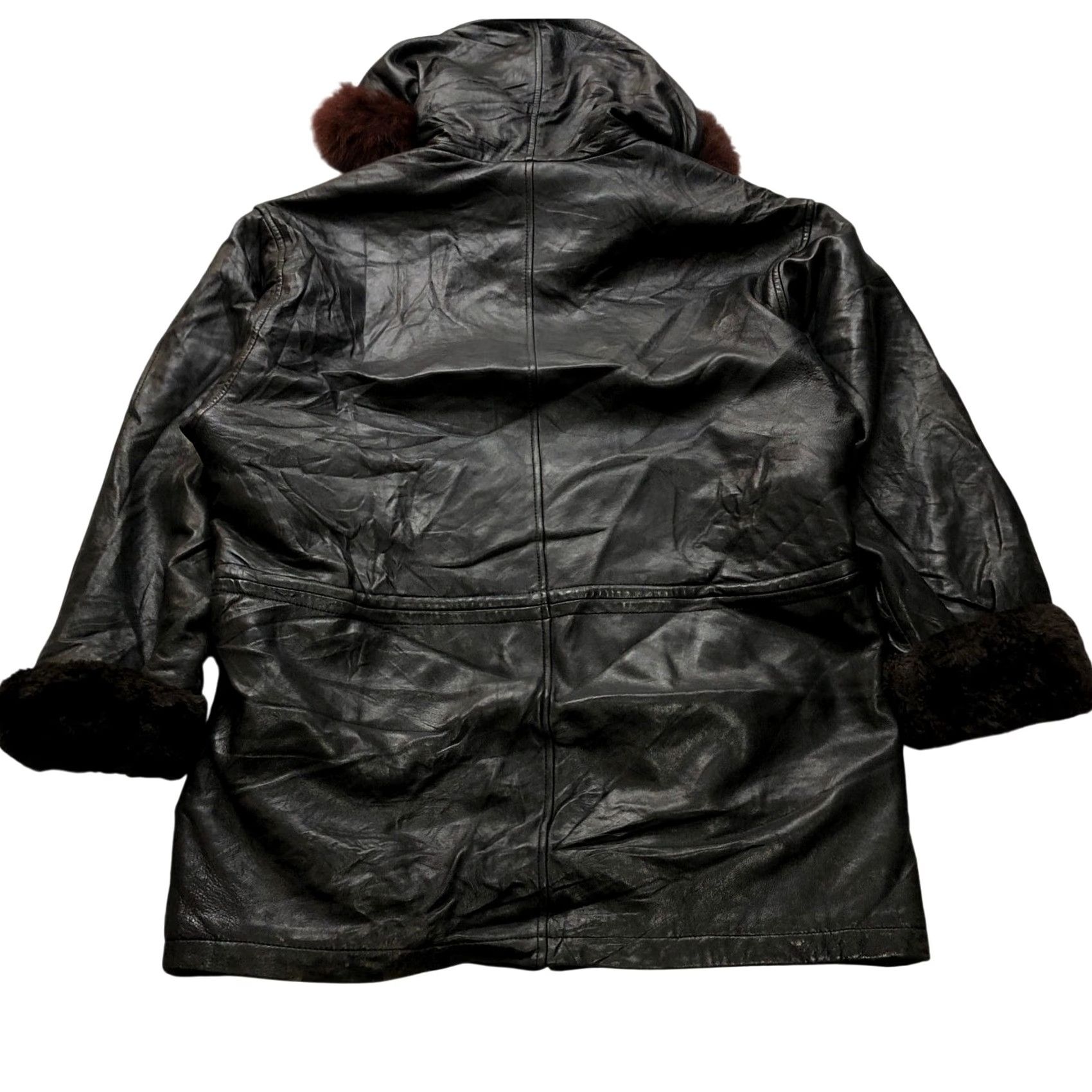 Vintage VINTAGE Andrew Marc Quilt Lined Genuine Leather Jacket Womens M Black Fur Trim Zipper Quilted Full Zip Casual Party/Cocktail Formal Mens? Womens Size M / US 6-8 / IT 42-44 - 4 Thumbnail
