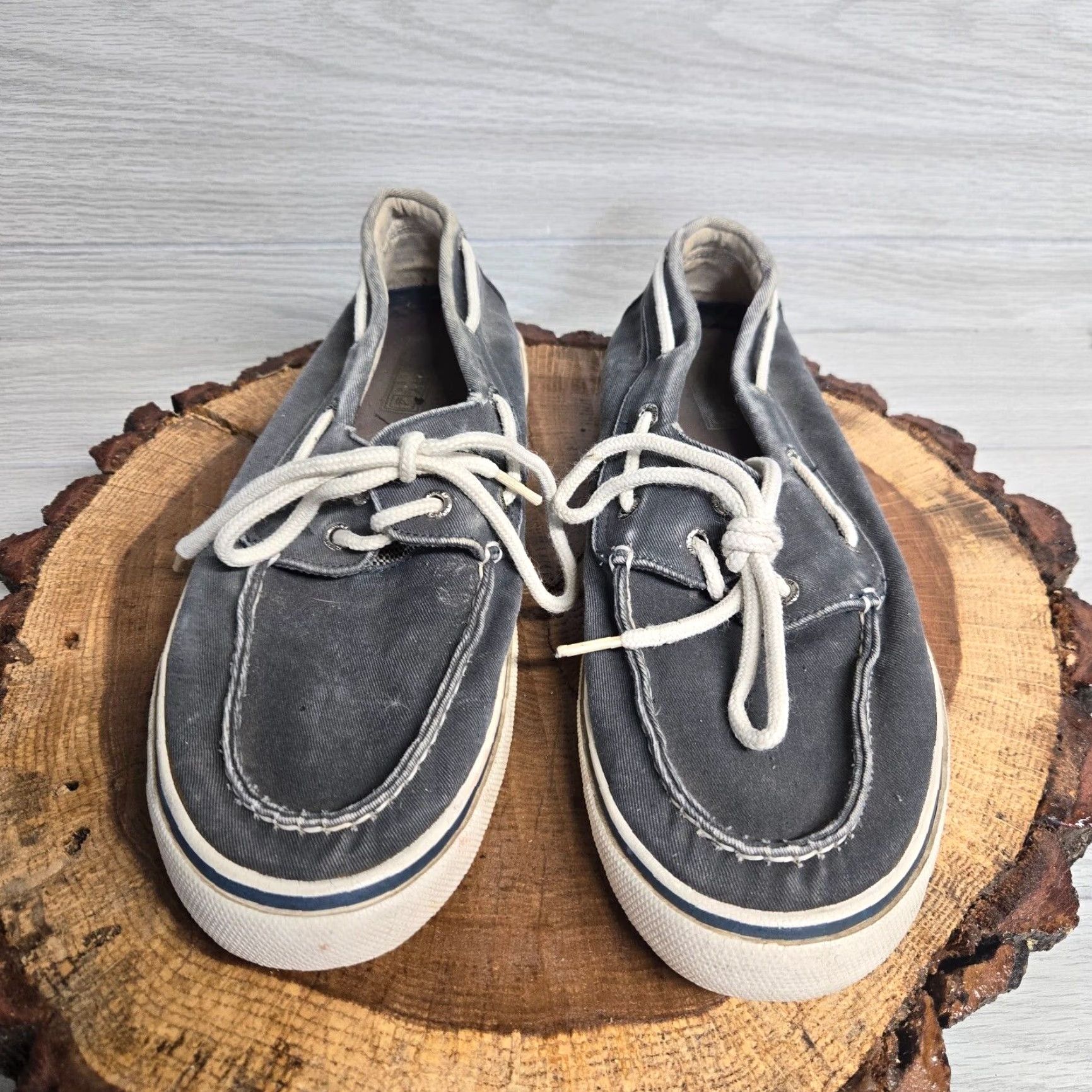 Sperry Sperry Top Sider Shoes Gray Canvas Adult Men 10.5 M Casual Sneakers Gray, White Logo Classic Modern Mens Size US L / EU 52-54 / 3 - 3 Thumbnail