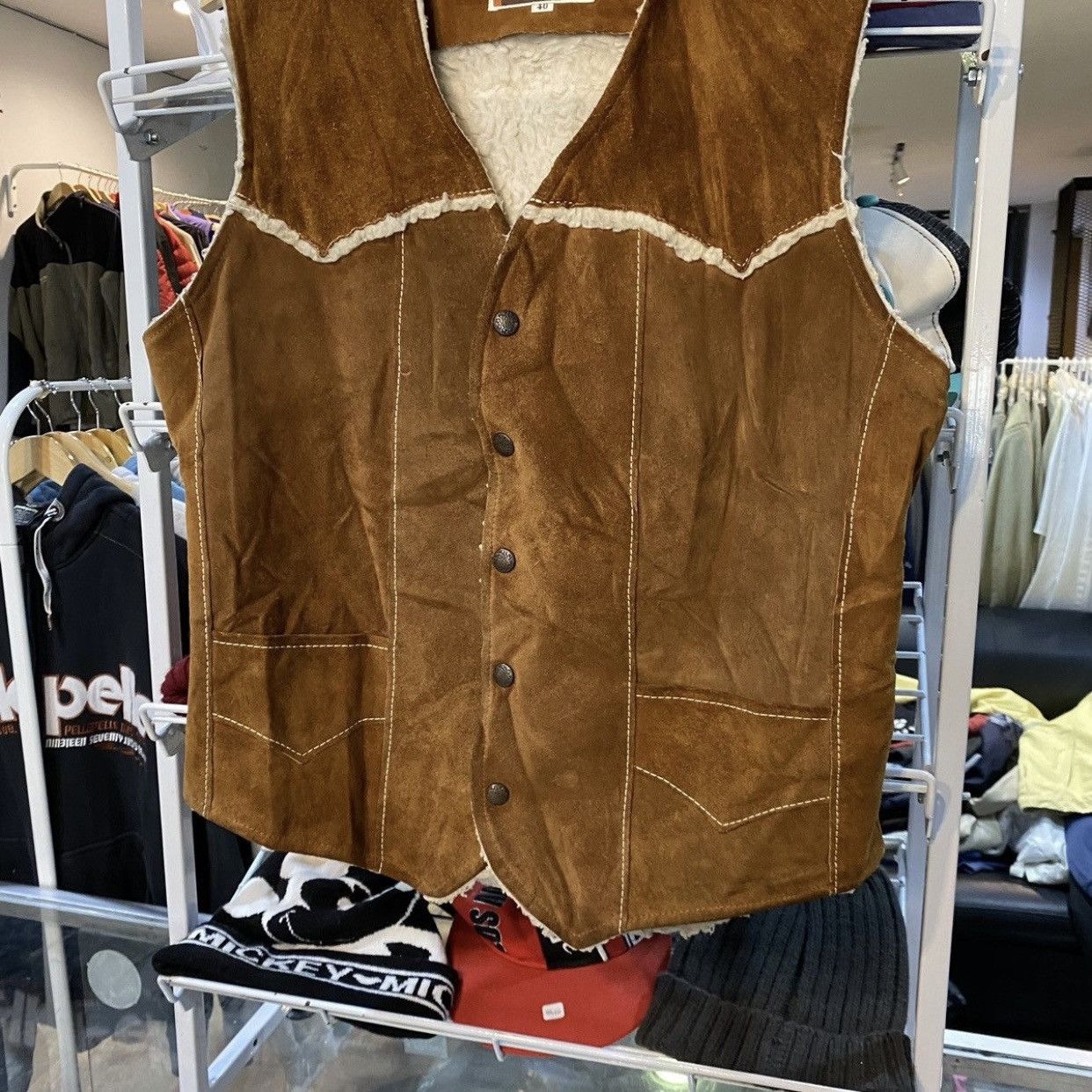 Cowboy Equipment Vintage Pioneer Wear Made in USA Leather Vest Size US M / EU 48-50 / 2 - 5 Thumbnail