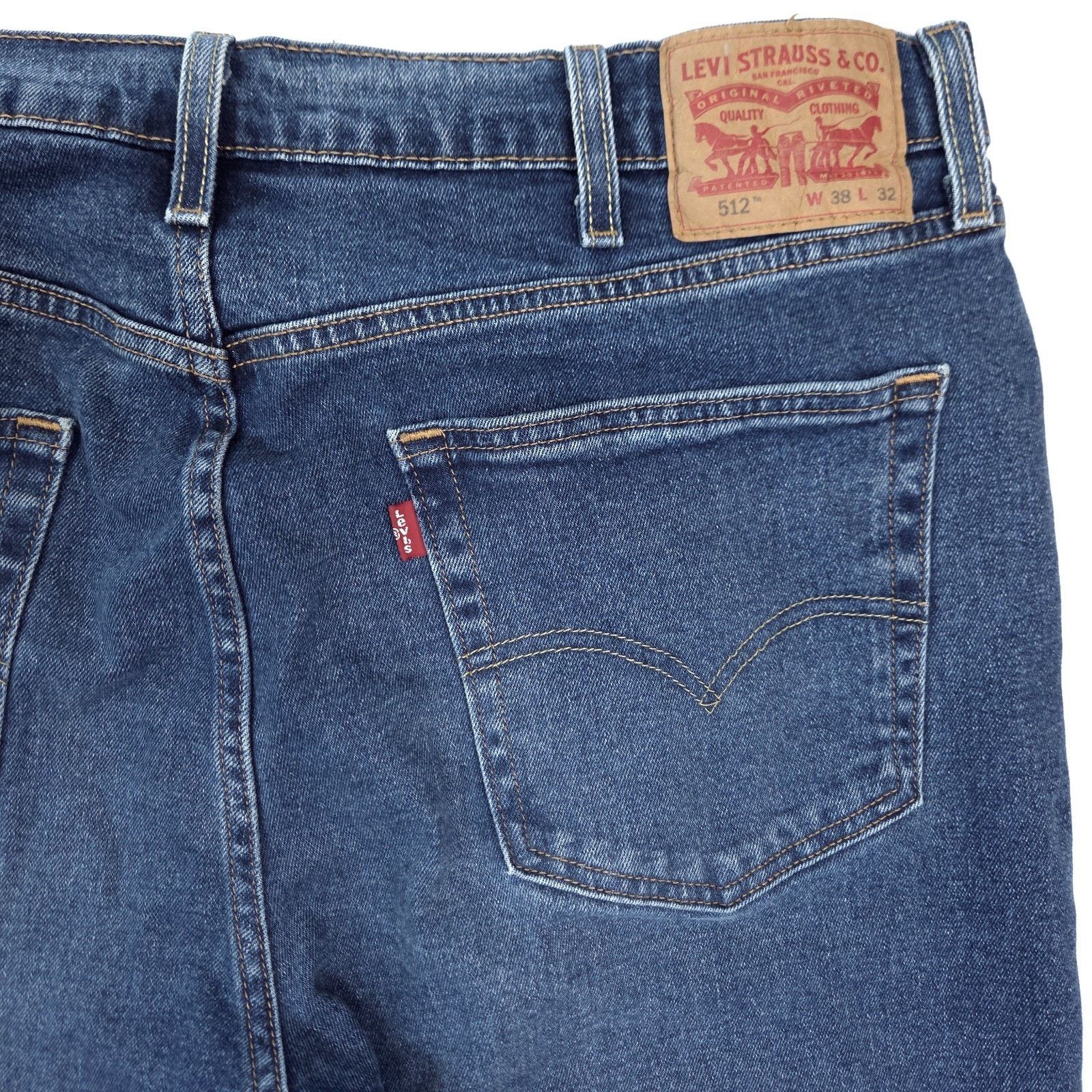 Levi's Levis 512 Jeans Mens 38x30 Blue Denim Slim Taper Fit Size US 38 / EU 54 - 8 Thumbnail