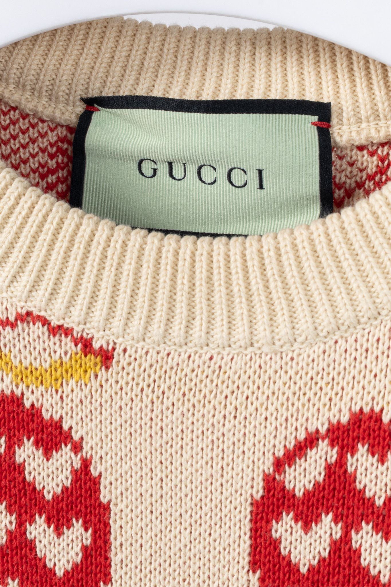 Gucci Gucci Les Pommes Beige Wool-Blend Oversized Sweater Size S / US 4 / IT 40 - 4 Thumbnail