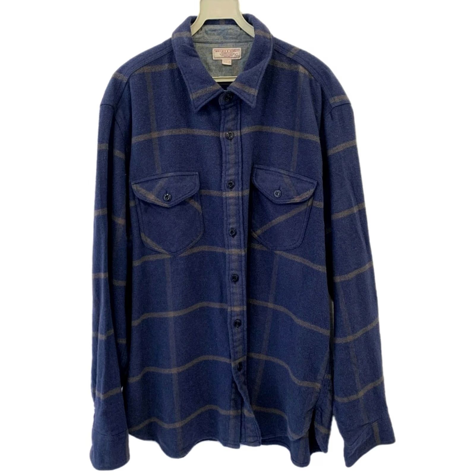 Wallace & Barnes Wallace & Barnes J.Crew Flannel Overshirt XXL Blue Plaid Heavy Shirt Jacket Shacket Workwear Mens 2XL Size US XXL / EU 58 / 5 - 2 Thumbnail