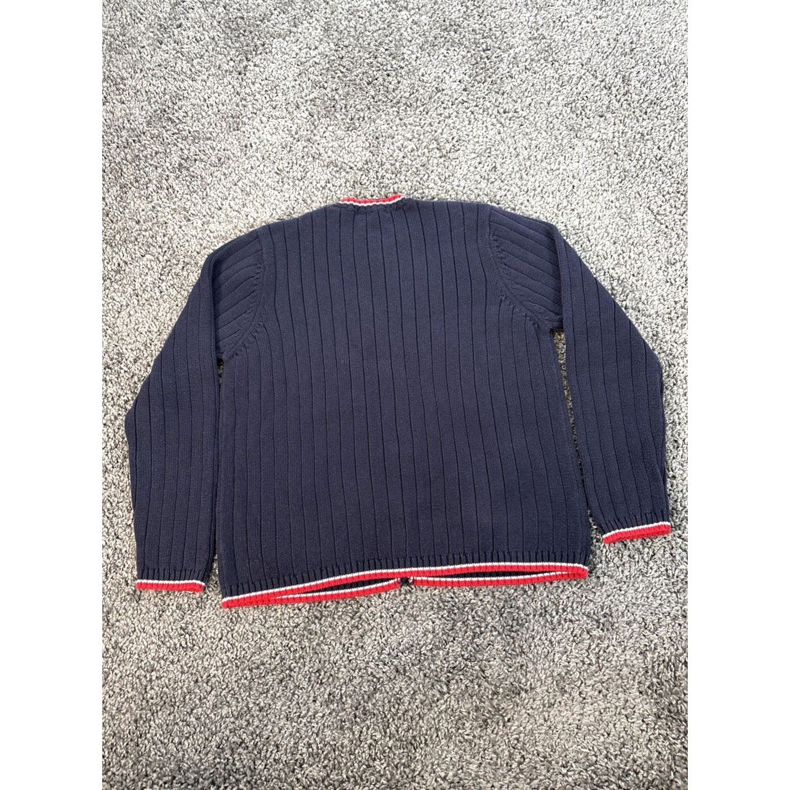 Vintage VINTAGE Karen Scott Cardigan Sweater Womens Medium Blue 90s Chunky-Knit Embroidered Crew Neck"} Size M / US 6-8 / IT 42-44 - 5 Thumbnail