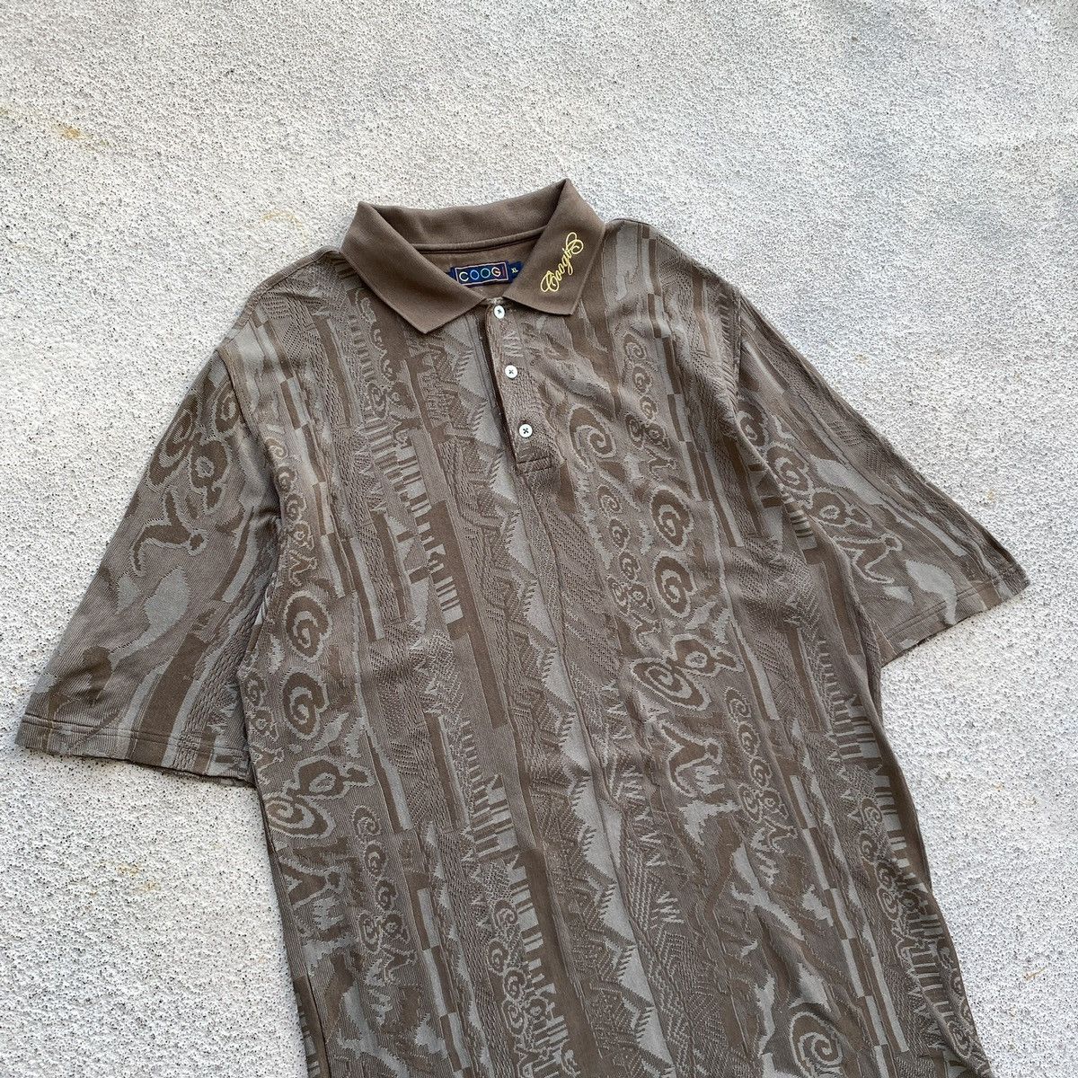 Coogi × Vintage 00s Coogi Monogram polo t shirt Aztec Western brown vintage Size US XL / EU 56 / 4 - 3 Thumbnail
