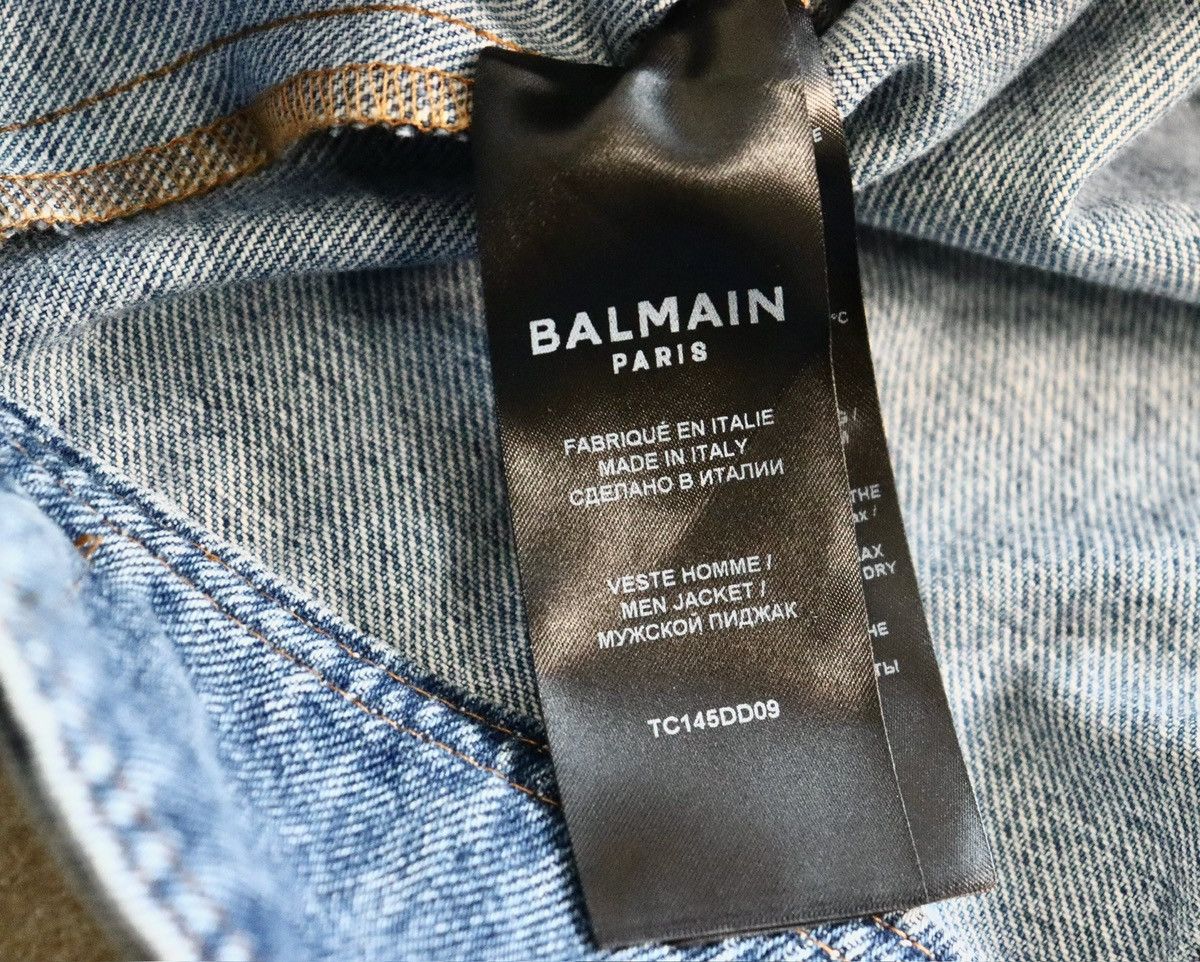 Balmain Balmain 23ss Blue Logo Denim Jacket Size US M / EU 48-50 / 2 - 12 Thumbnail