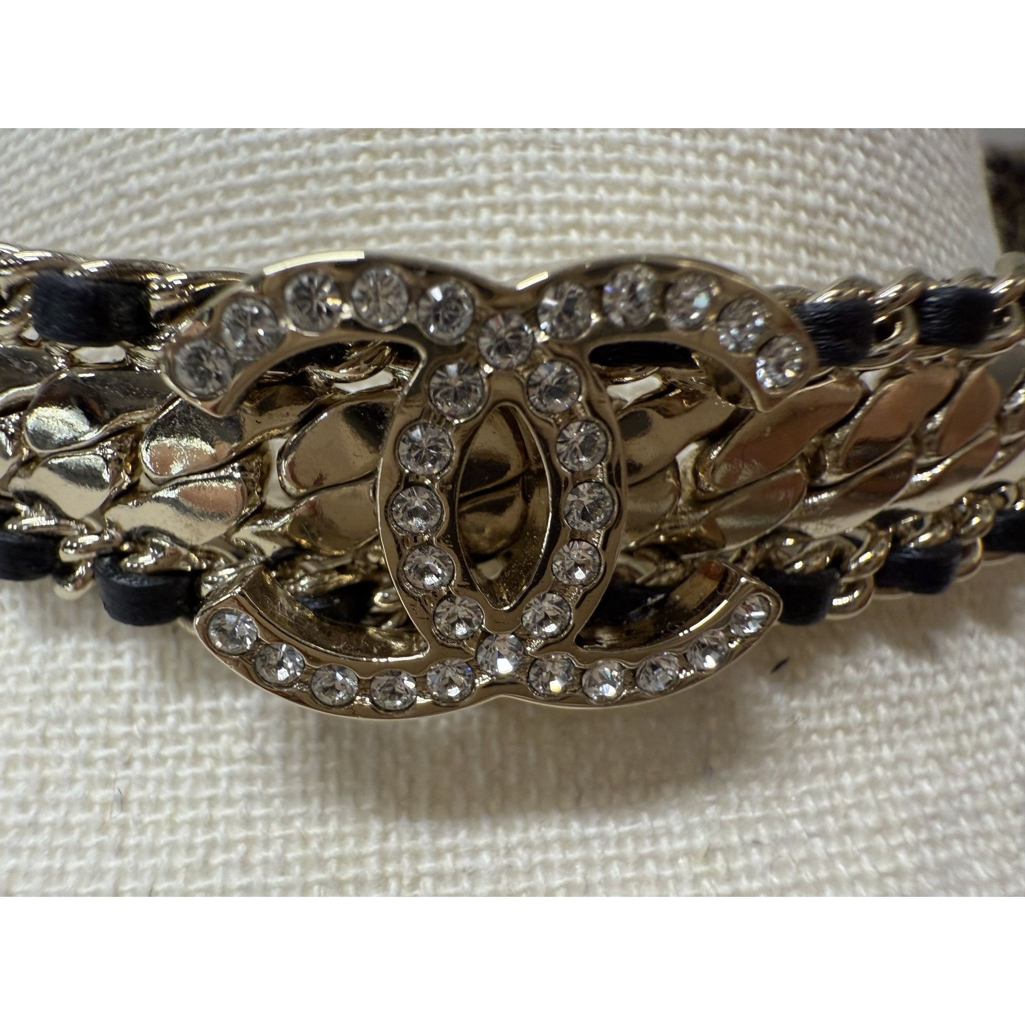 Chanel Chanel Gold & Black Chain Choker Necklace With CC Logo Penda Size ONE SIZE - 10 Thumbnail