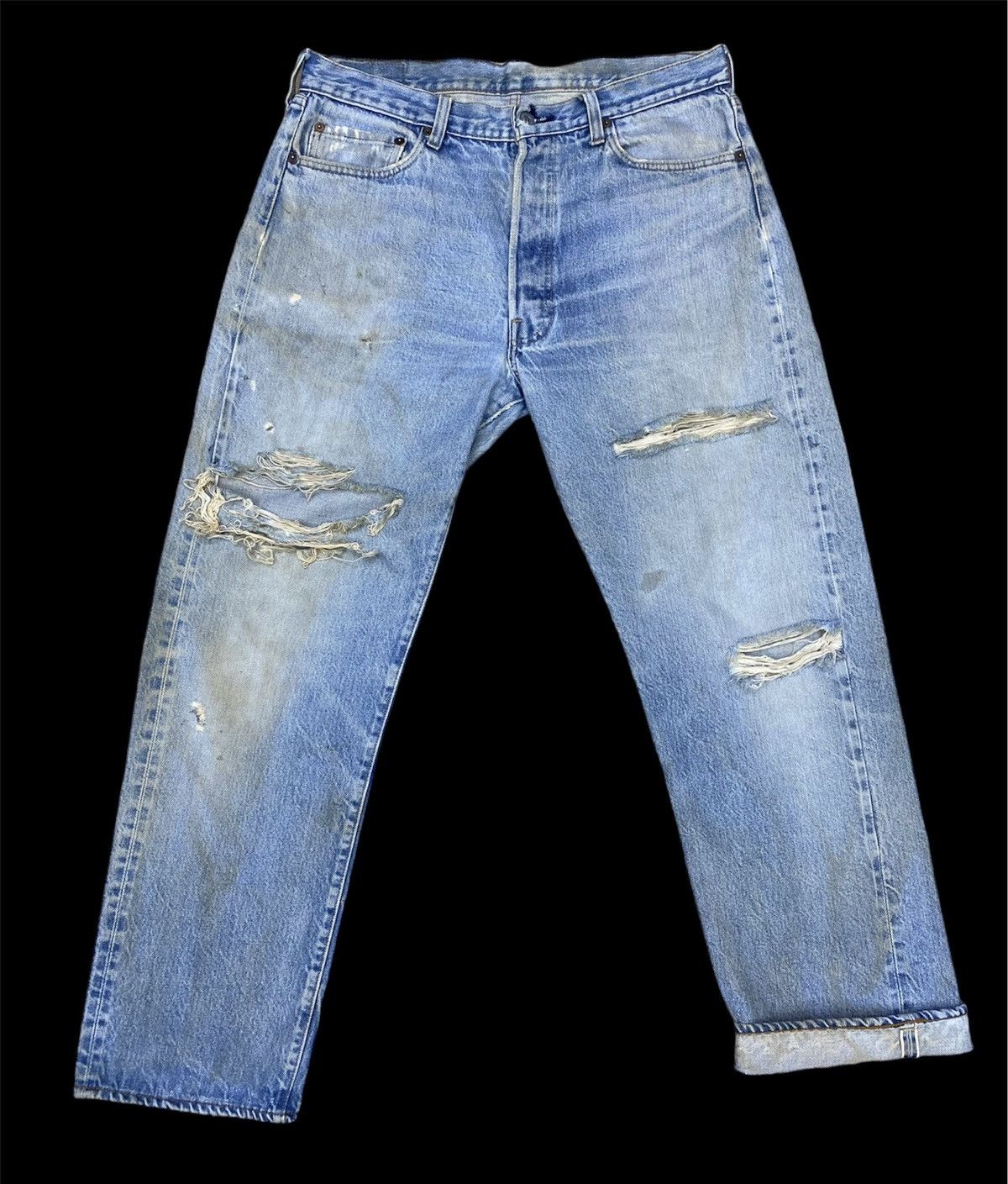 size 34 vintage levi's 501 redline distressed denime