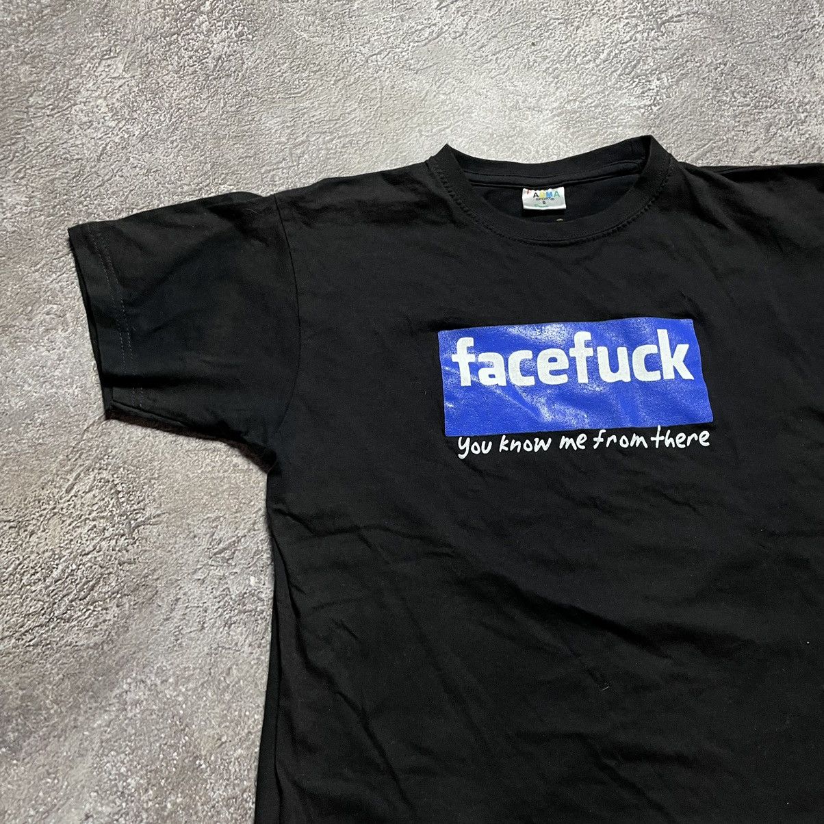 Vintage Vintage Y2K Facefuck Graphic Tee Streetwear Grunge Black S Size US S / EU 44-46 / 1 - 3 Thumbnail