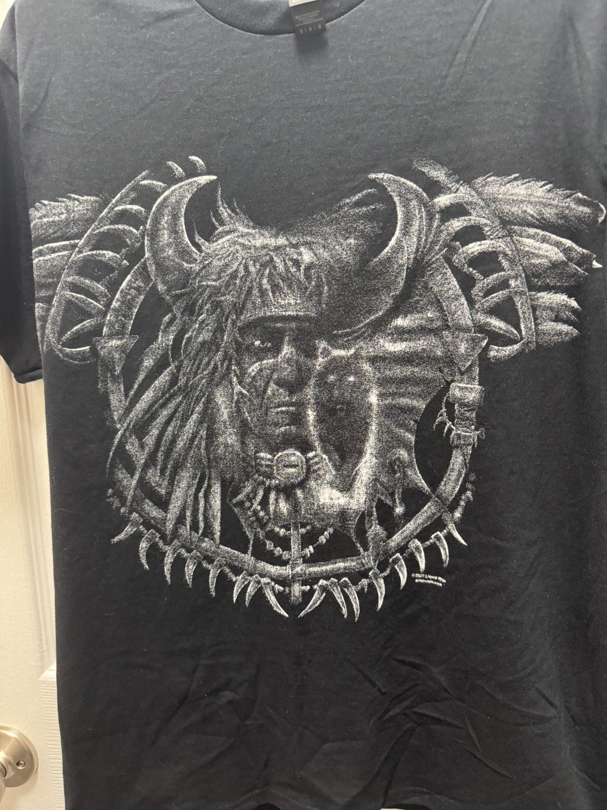 Gildan Gildan 2007 Vintage Liquid Blue Indigenous Native Wolf Size US M / EU 48-50 / 2 - 3 Thumbnail