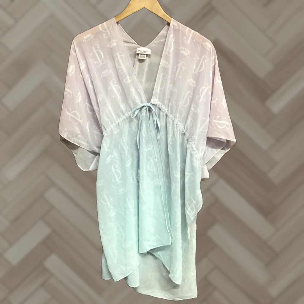 Juicy Couture Juicy Couture Womens One Size Pink Pajama Poncho Cover Kimono T-Shirt Polyester Jersey Size ONE SIZE - 1 Thumbnail