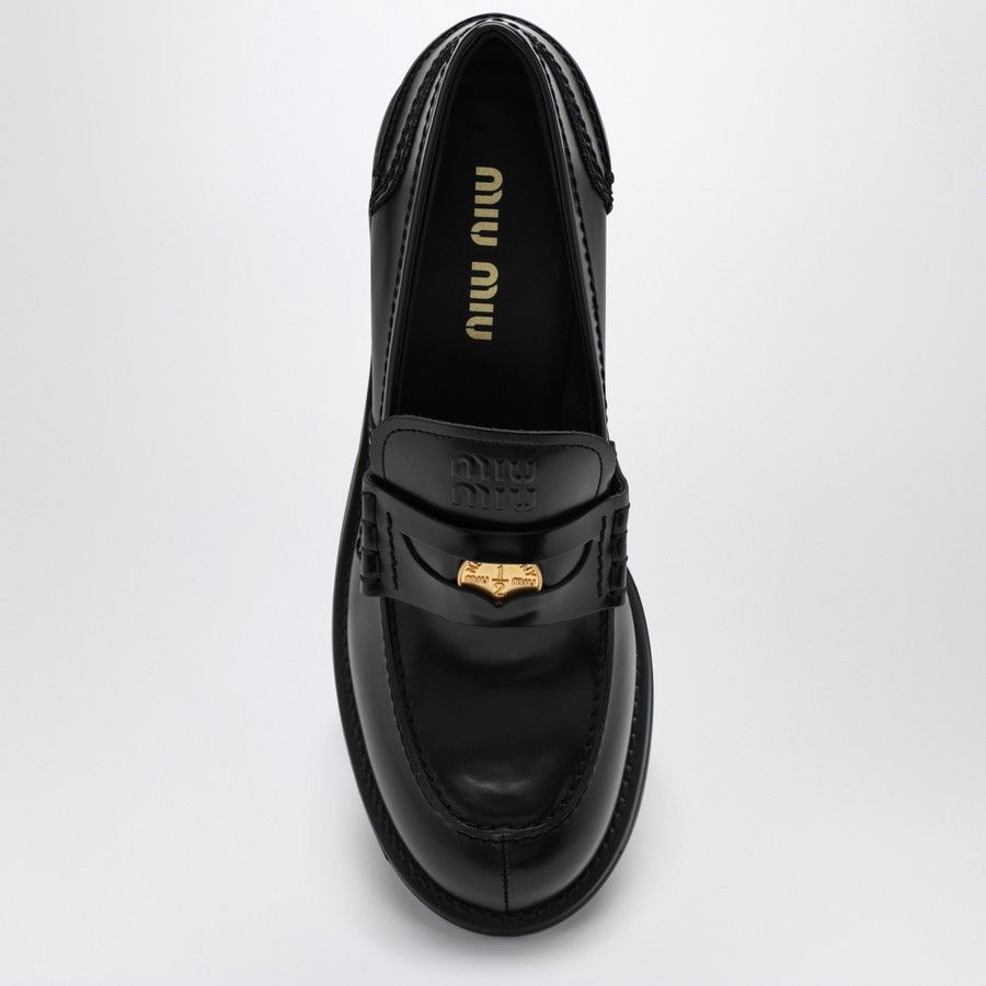 o1d2blof0824 Brushed Leather Loafer in Black