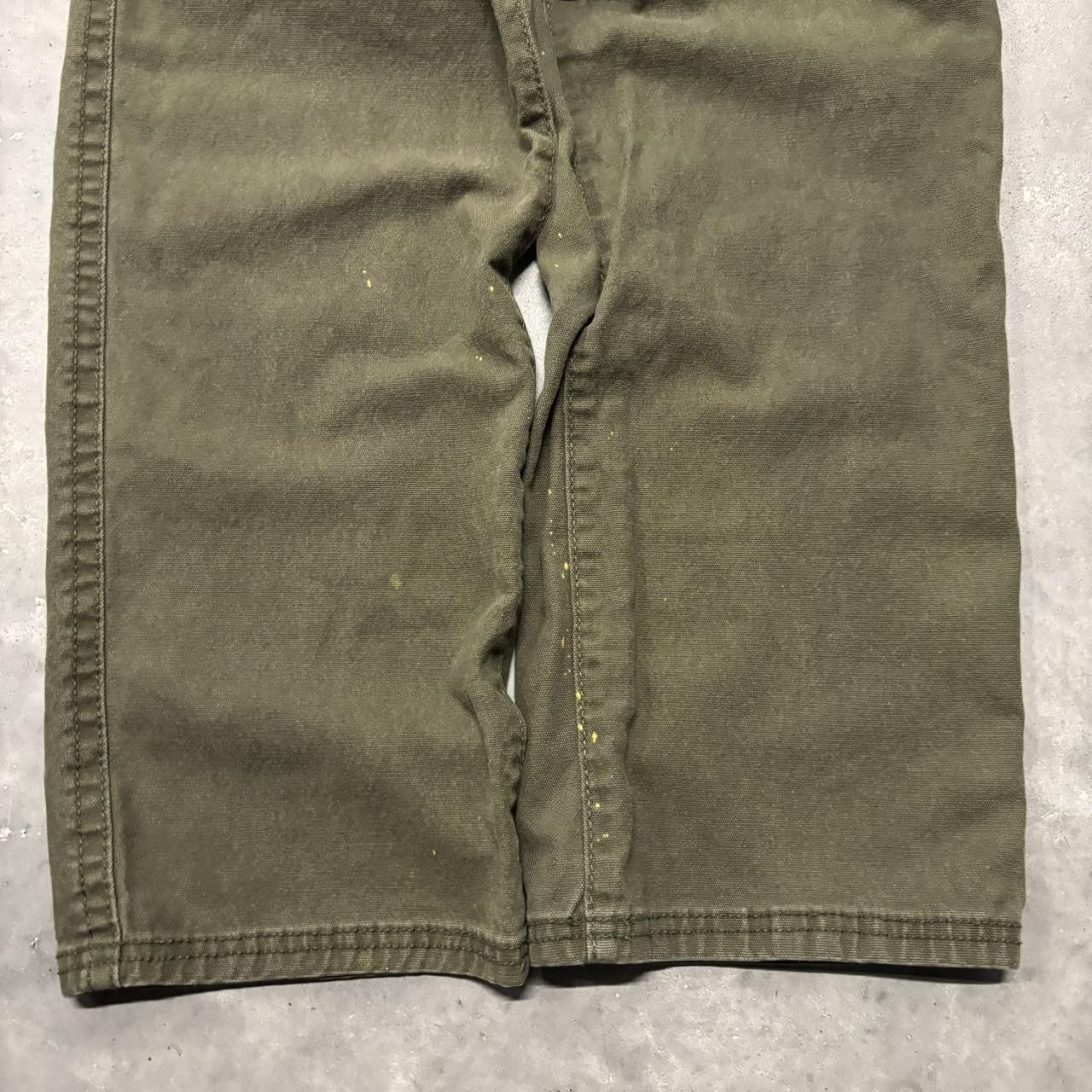 Japanese Brand × Vintage Crazy Vintage Y2K/2000s Olive Green Workwear Casual Pants! Size US 32 / EU 48 - 6 Thumbnail