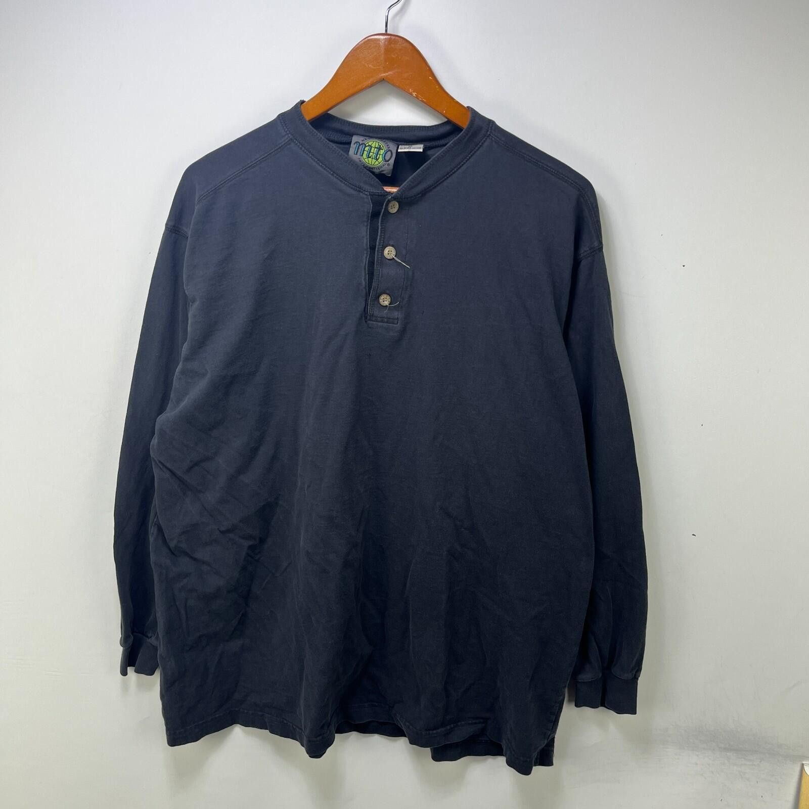 Vintage Vintage 90s Sun Faded Blank Henley Long Sleeve Shirt XL Size US XL / EU 56 / 4 - 1 Thumbnail