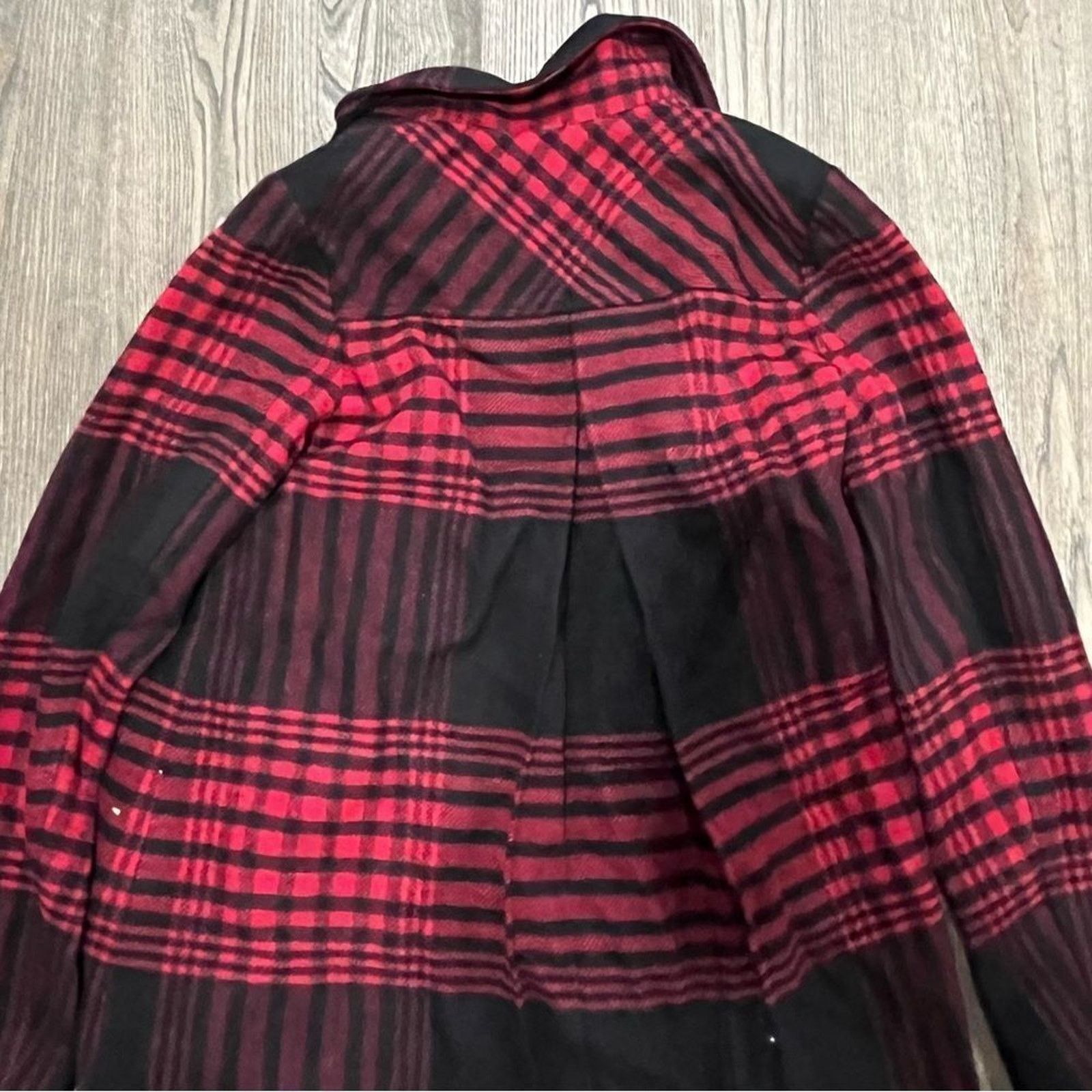 Vintage J. Jill Womens Peacoat Jacket Plaid Button Front Wool Sz XS Size XS / US 0-2 / IT 36-38 - 4 Thumbnail