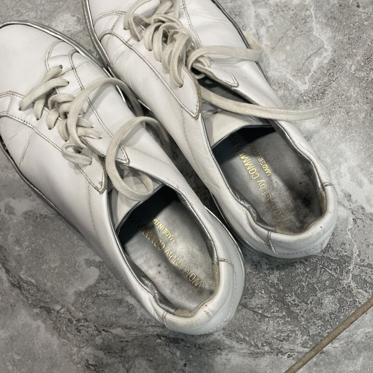 Common Projects Common Projects Achilles Low Grey silver shoes sneakers boot Size US 6 / EU 39 - 3 Thumbnail