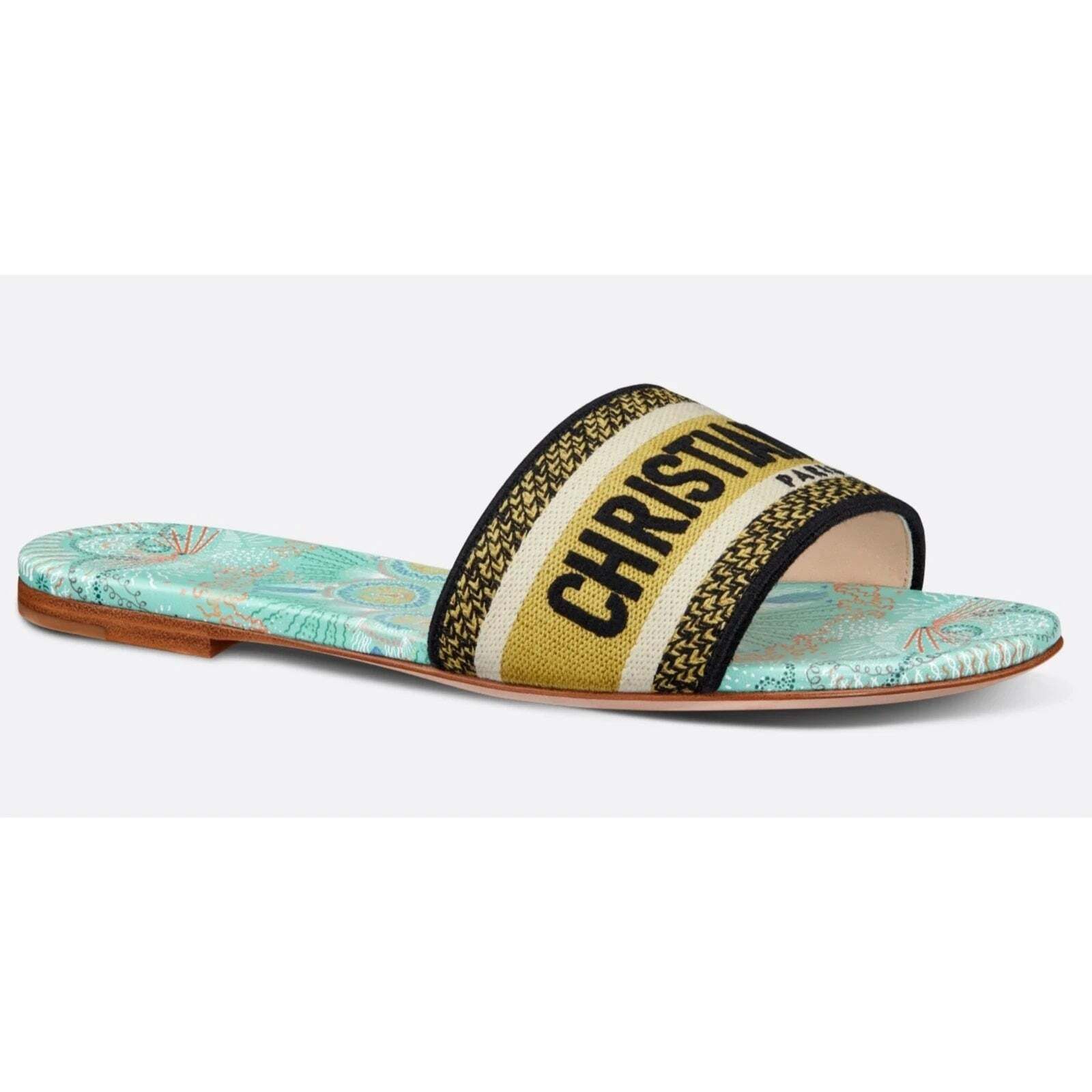 Dior In Lights Dway Embroidered Logo Slide Flat Sandal 35 Size US 5 / IT 35 - 6 Thumbnail