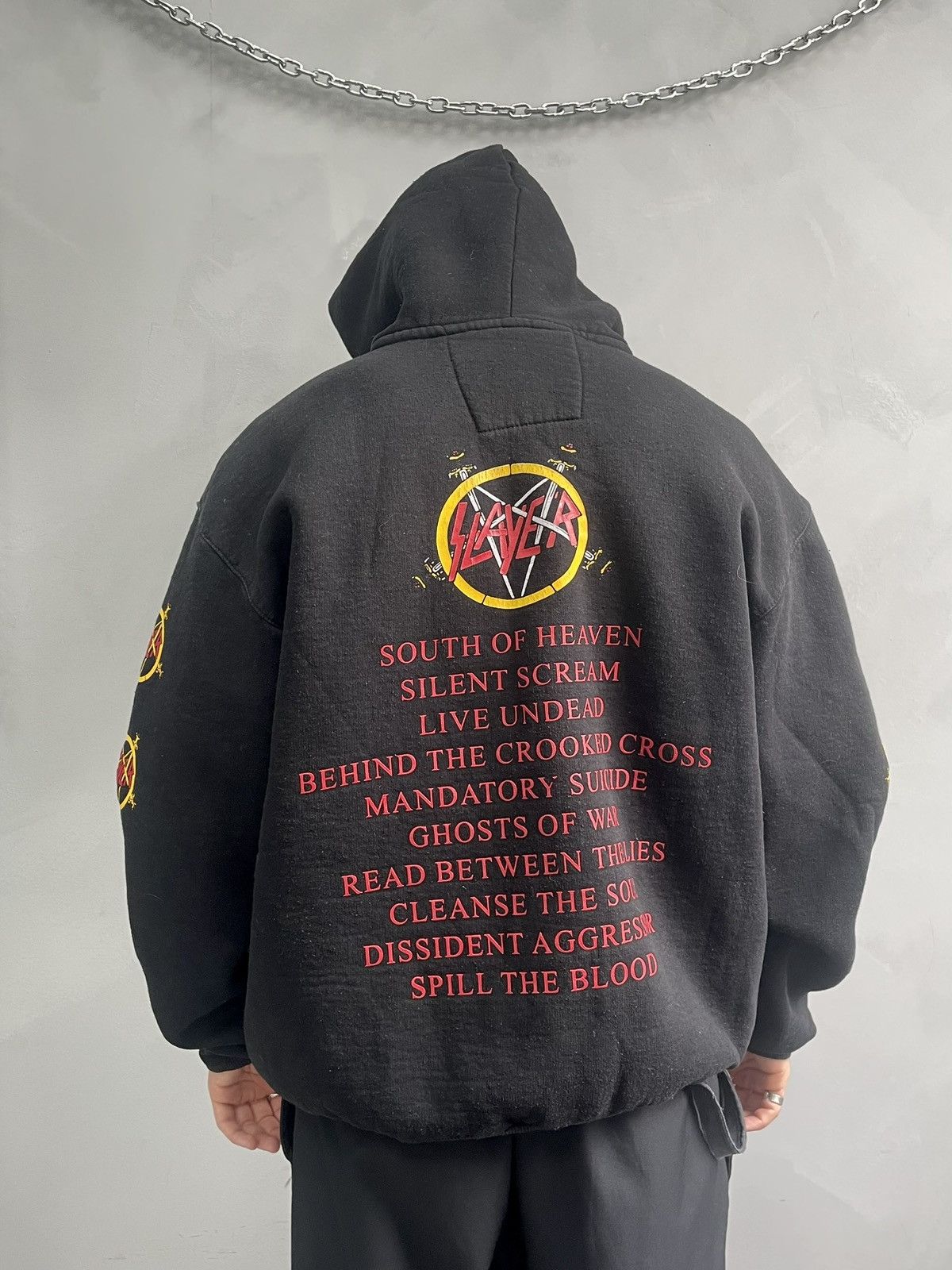 Slayer Rare 90s Slayer boxy rock hoodie opium overprint Size US XL / EU 56 / 4 - 6 Thumbnail
