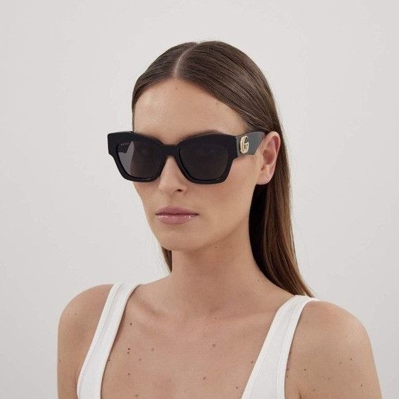 Gucci NEW GUCCI SUNGLASSES GG1422S 001 WOMEN SQUARE BLACK EYEWEAR Size ONE SIZE - 6 Thumbnail