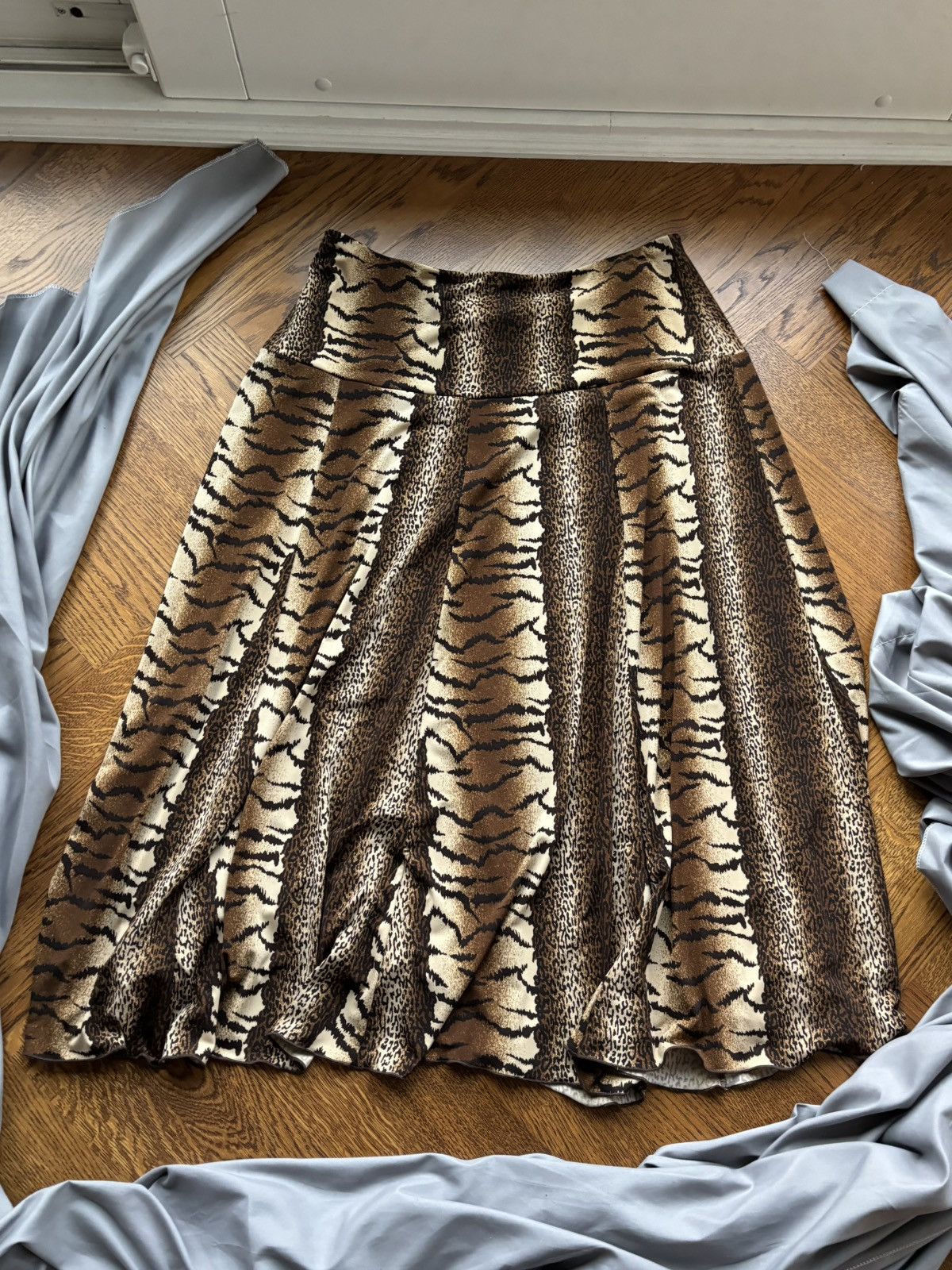 Sears × Vintage Vintage Cheetah Print Maxi Skirt Elastic Stretch Leopard Size 38" / US 16 / IT 52 - 4 Thumbnail