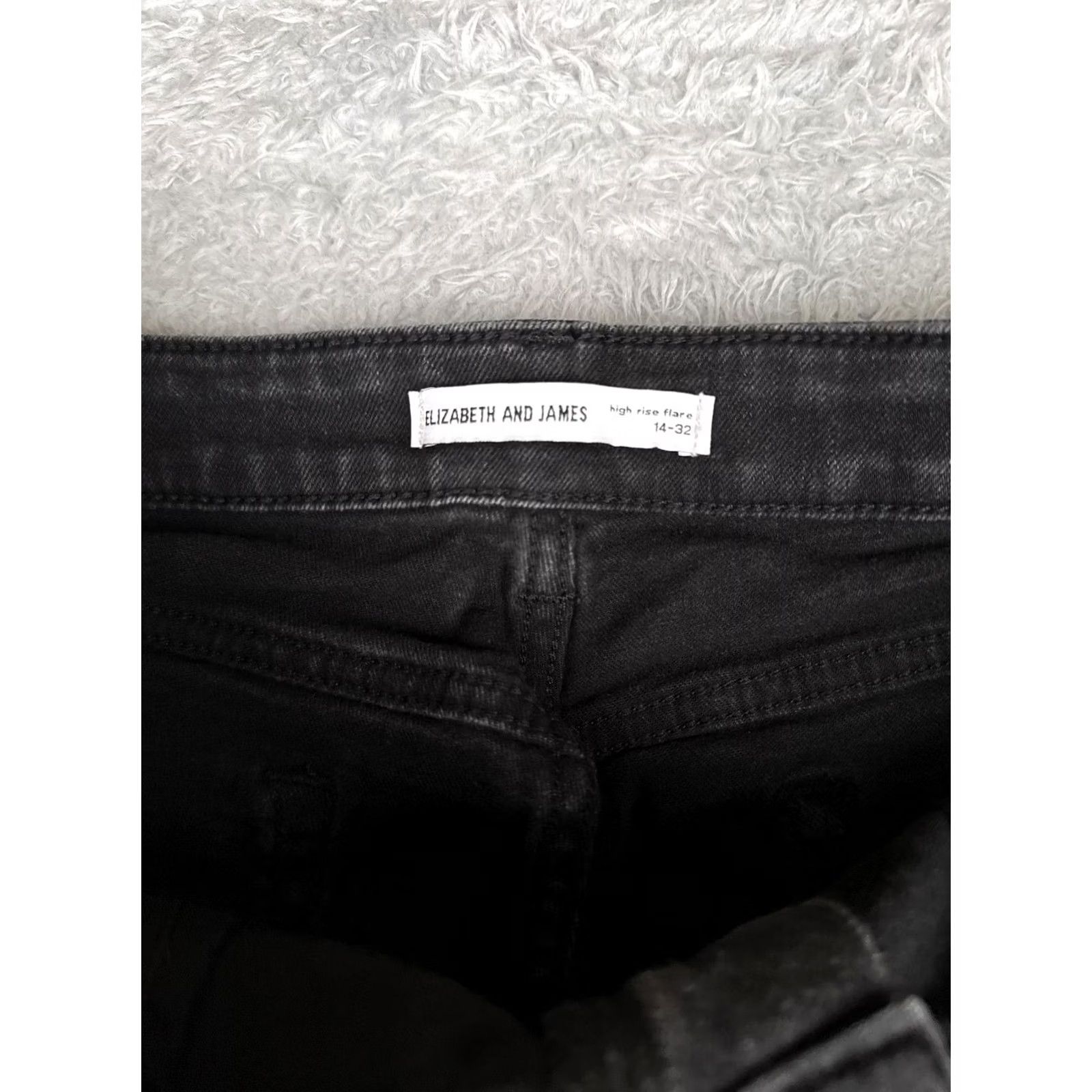 Elizabeth and James Elizabeth and James Jeans Flared Womens 14 Black Charcoal High Rise Stretch 32x30 Modern Bohemian Dressy Denim Pants Mens Womens Girls Size 36" / US 14 / IT 50 - 6 Thumbnail