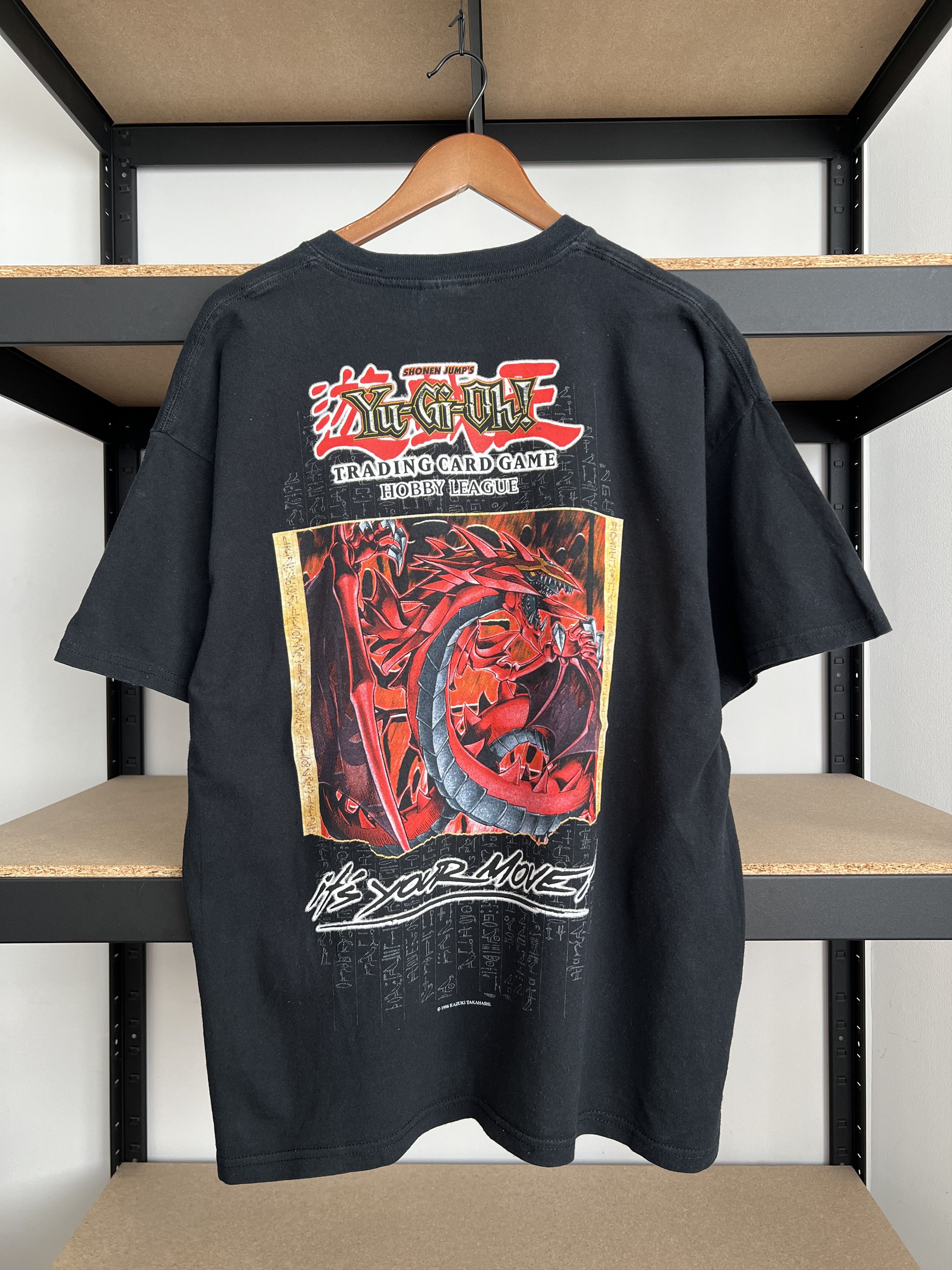 Vintage 1996 Yu-Gi-Oh! Trading Card Game Anime Black T-shirt