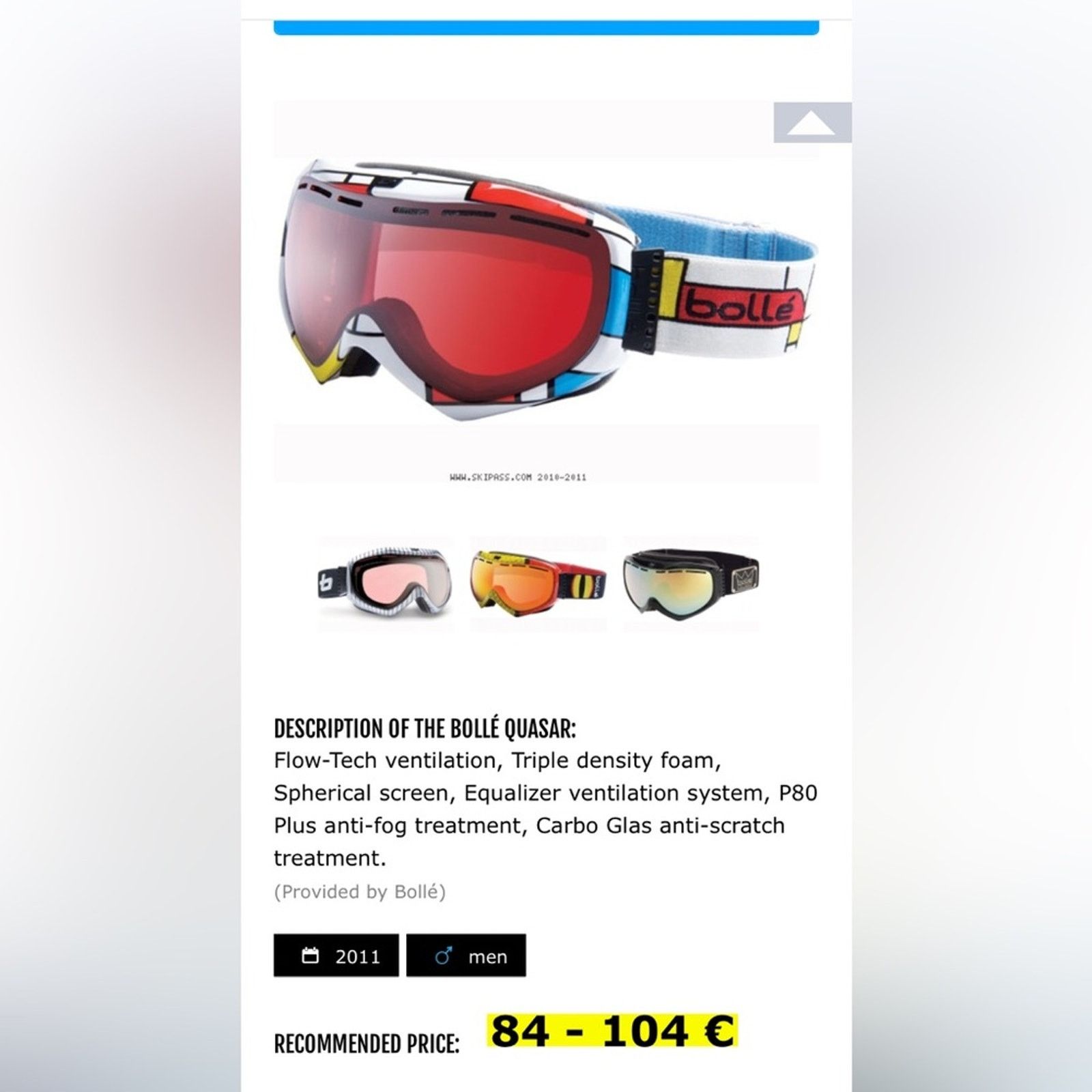 Bolle BOLLÉ ski goggles Quasar Nova, vintage 2011 Size ONE SIZE - 4 Thumbnail