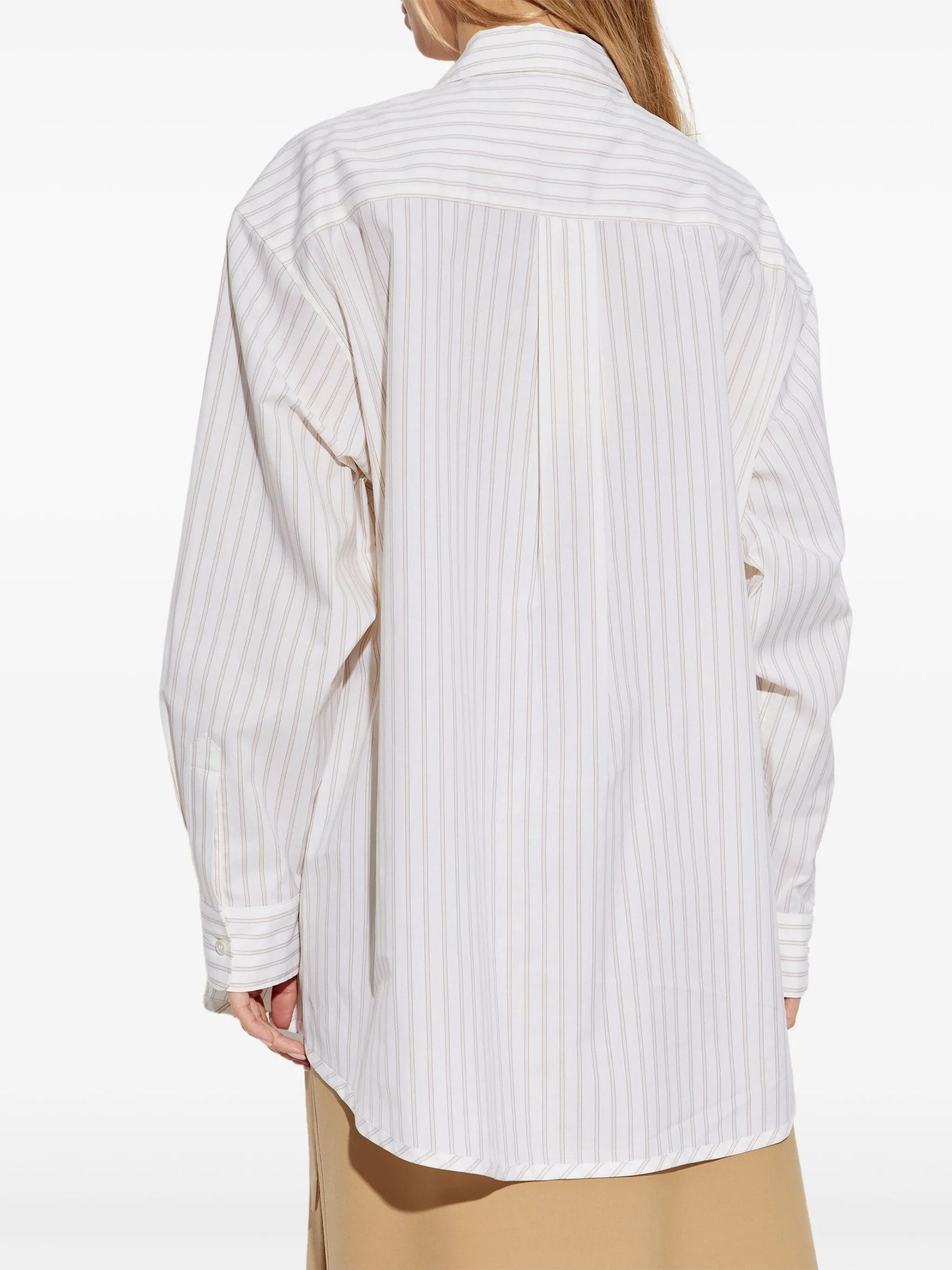 Marni o1s22i1n0525 Striped Cotton Top in Beige Size S / US 4 / IT 40 - 4 Thumbnail