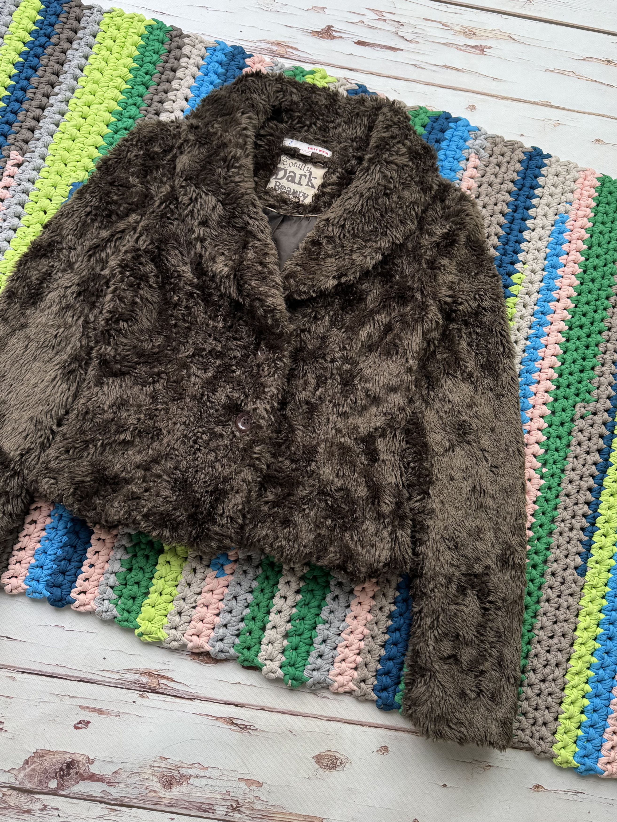 Japanese Brand Vintage Cropped Faux Fur Jacket (ET1)(D15) Size M / US 6-8 / IT 42-44 - 3 Thumbnail