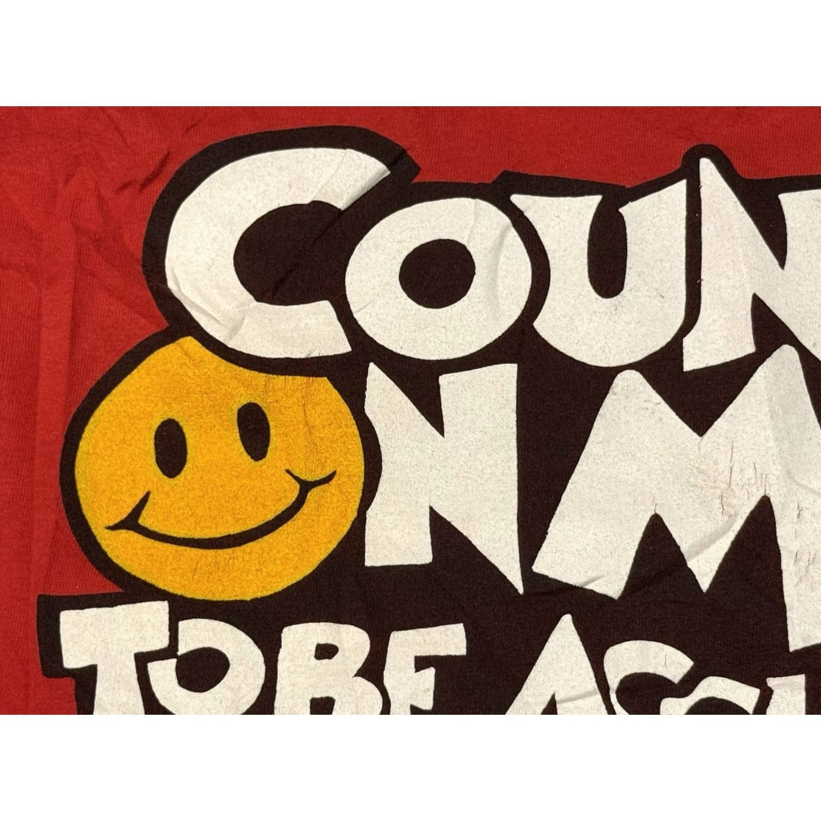 Hanes VINTAGE Wal-Mart Hanes T-Shirt Red XL Crew Neck Short Sleeve Graphic Print Smiley Face Y2K Work 2000s Men Mens Size US XL / EU 56 / 4 - 4 Thumbnail