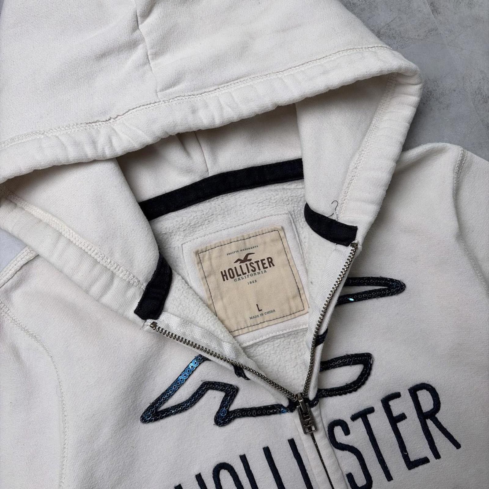 Other Y2K White Hollister Surf Grunge Zip Up Hoodie Size L / US 10 / IT 46 - 6 Thumbnail