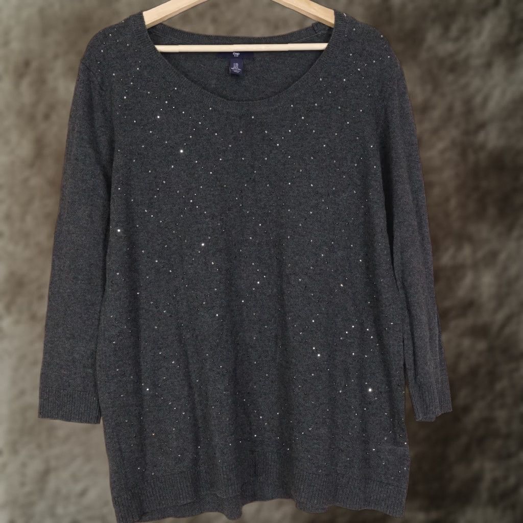 Gap VINTAGE Gap Women's Sweater Pullover XL Gray Casual 2010s Size XL / US 12-14 / IT 48-50 - 1 Thumbnail