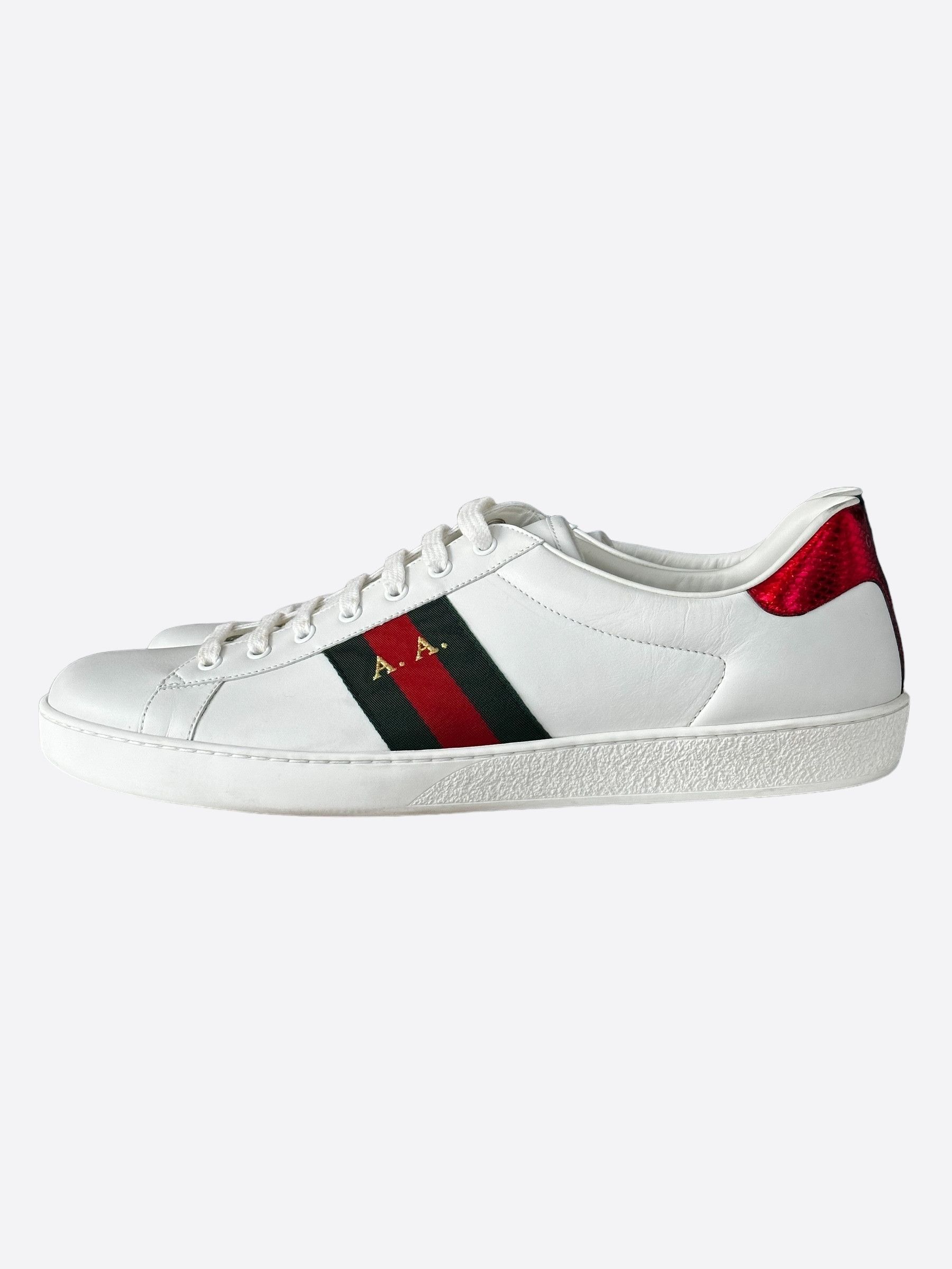 Gucci Gucci White Green & Red Striped Ace Sneaker Size US 15 / EU 48 - 3 Thumbnail