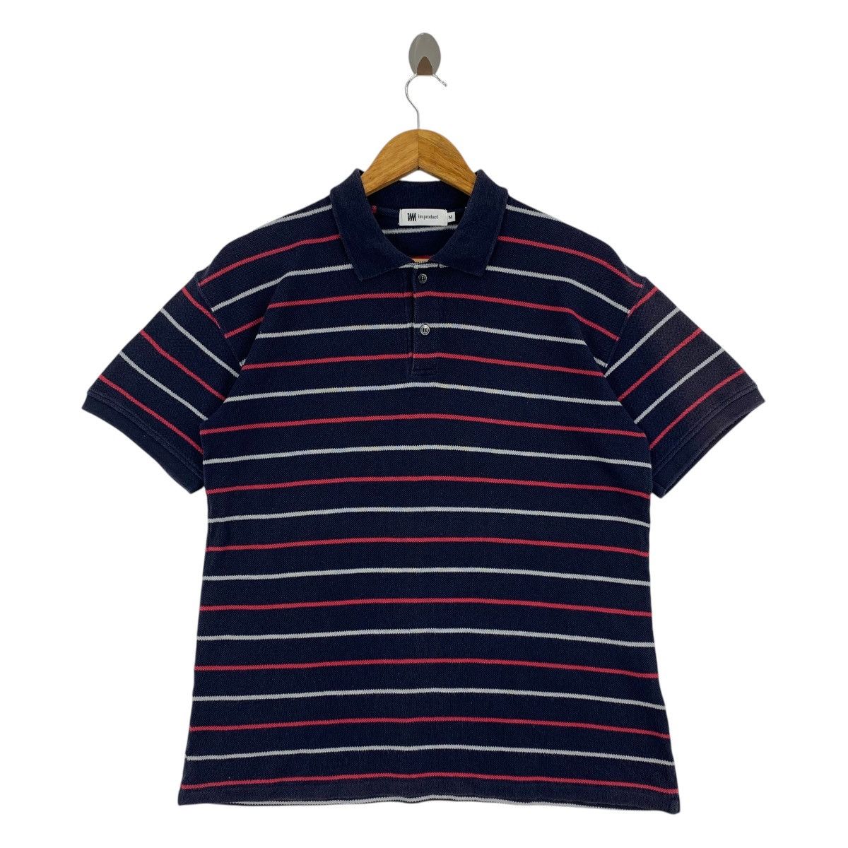Designer × Issey Miyake × Japanese Brand IM PRODUCT By ISSEY MIYAKE Stripe Polo Tees Size US M / EU 48-50 / 2 - 1 Thumbnail