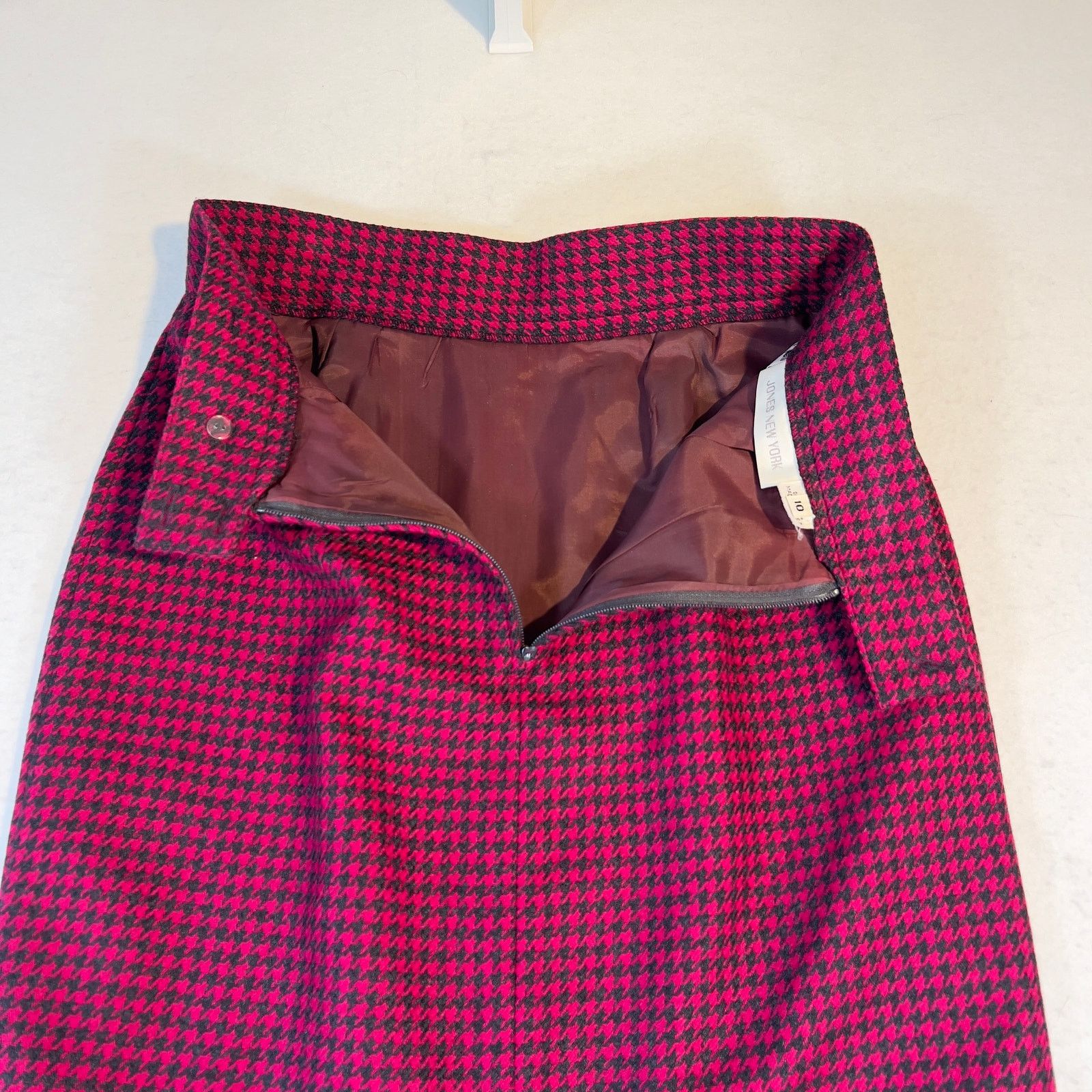 Jones New York Jones New York Vintage Wool Pencil Skirt 10 Zip Houndstooth Size 28" / US 6 / IT 42 - 14 Thumbnail