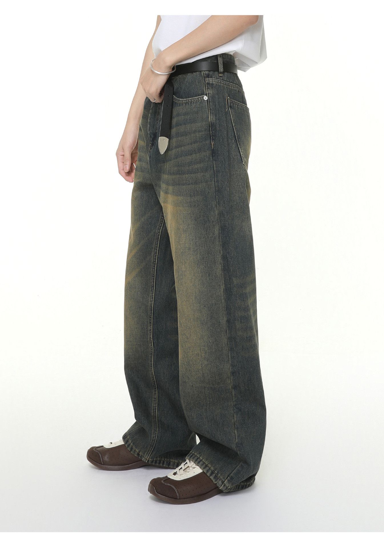 Vintage Washed distressed straight casual versatile jeans Size US 32 / EU 48 - 4 Thumbnail