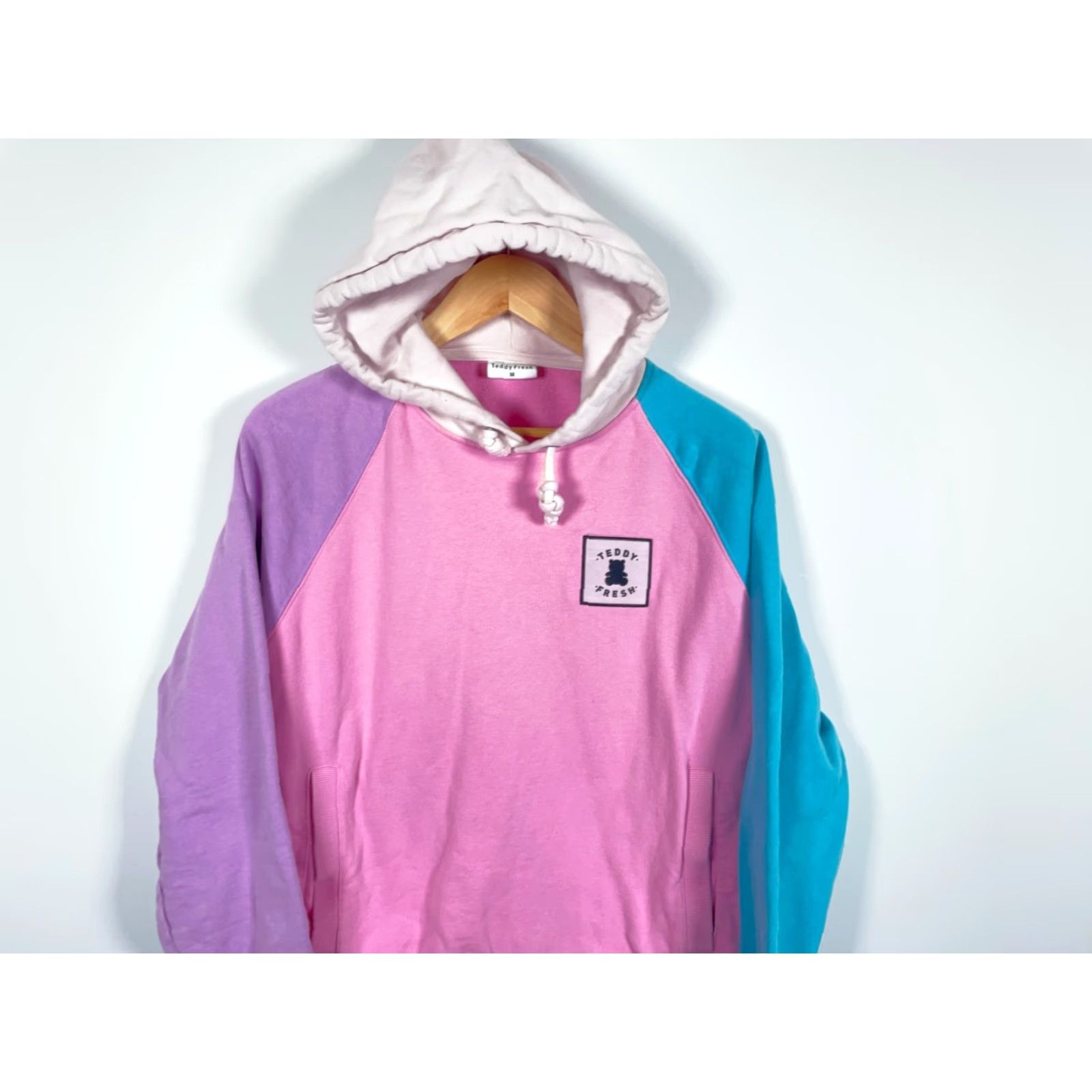 Teddy Fresh Teddy Fresh Color Block Hoodie Adult Medium Pink Purple Sweatshirt Heavyweight Hoodie Size US M / EU 48-50 / 2 - 4 Thumbnail