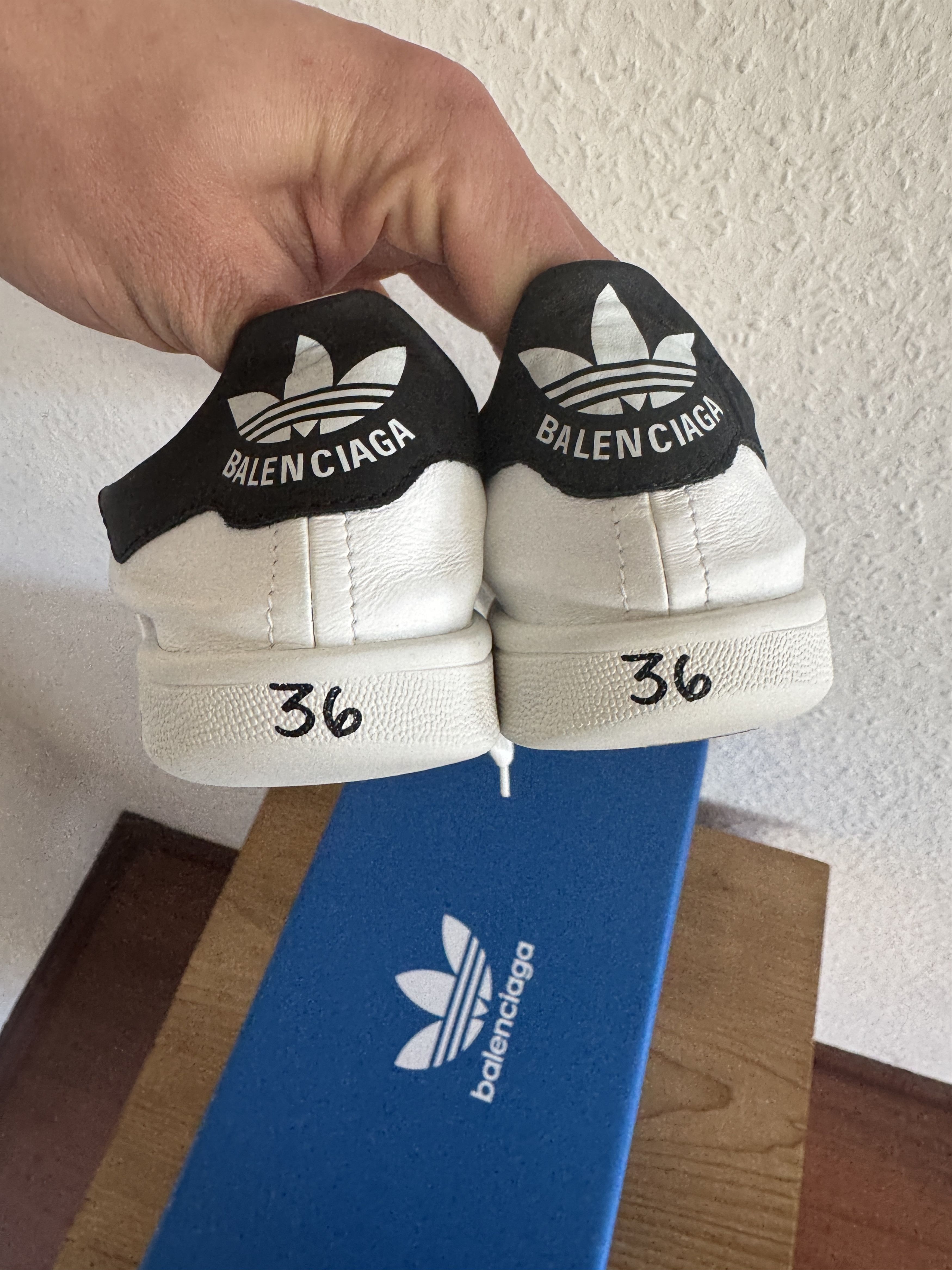 Adidas × Balenciaga Stan Smith White/Black Size US 6 / IT 36 - 2 Thumbnail