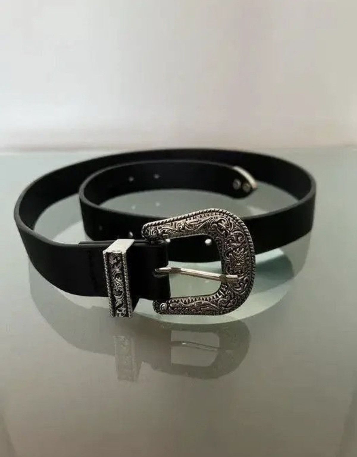 Japanese Brand Y2K Buckle Belt (black) Size 32 - 2 Thumbnail