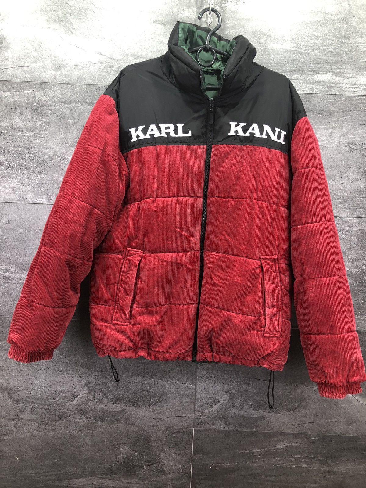 image of Karl Kani Puffer Reversible Corduroy Velvet Jacket Hype, Men's (Size Large)