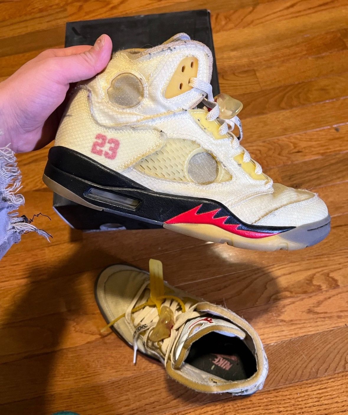Jordan Brand × Off-White Off white Jordan 5 sail 8.5 Size US 8.5 / EU 41-42 - 3 Thumbnail