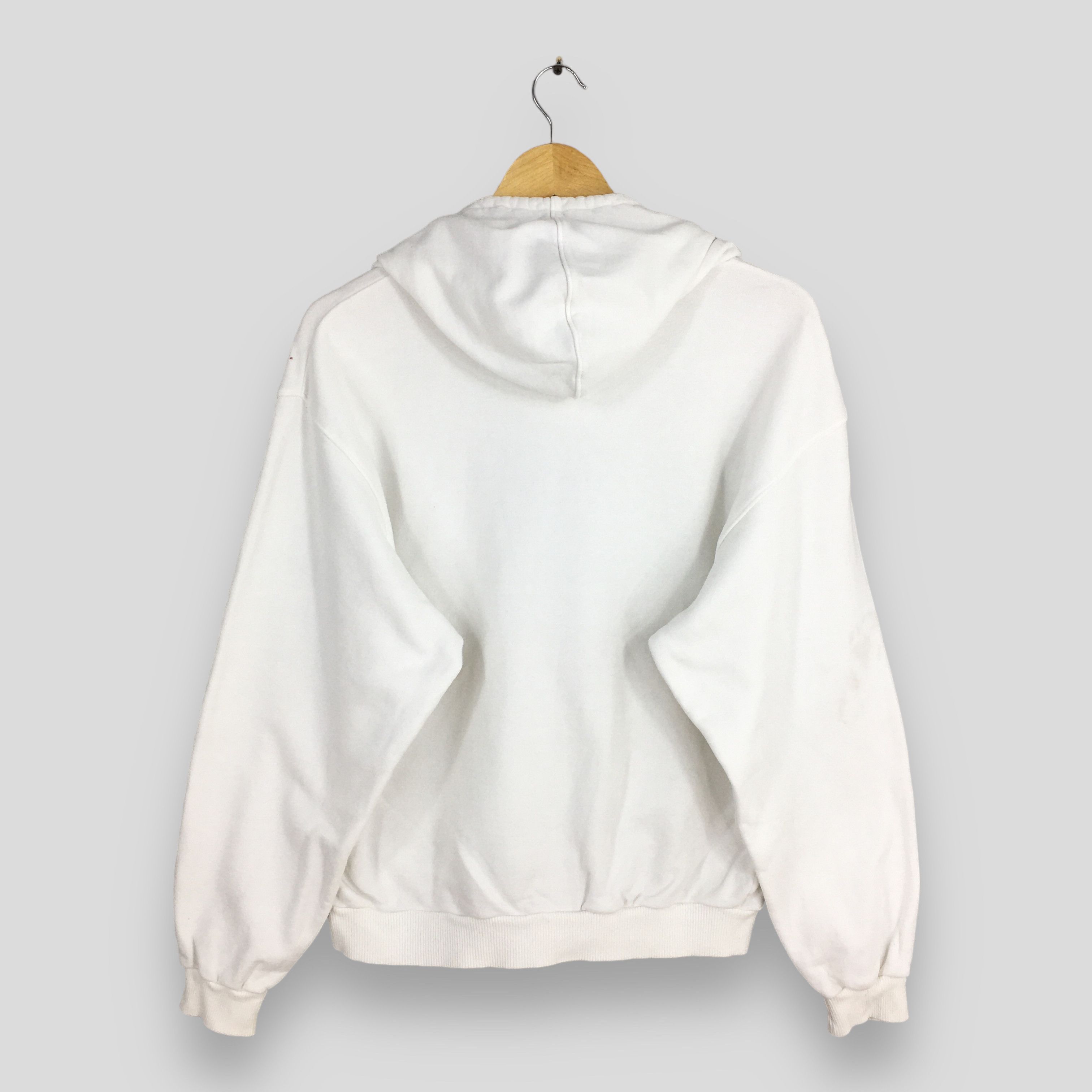 Adidas × Vintage Vintage Adidas Trefoil White Hoodie Sweater Medium Size US M / EU 48-50 / 2 - 8 Thumbnail