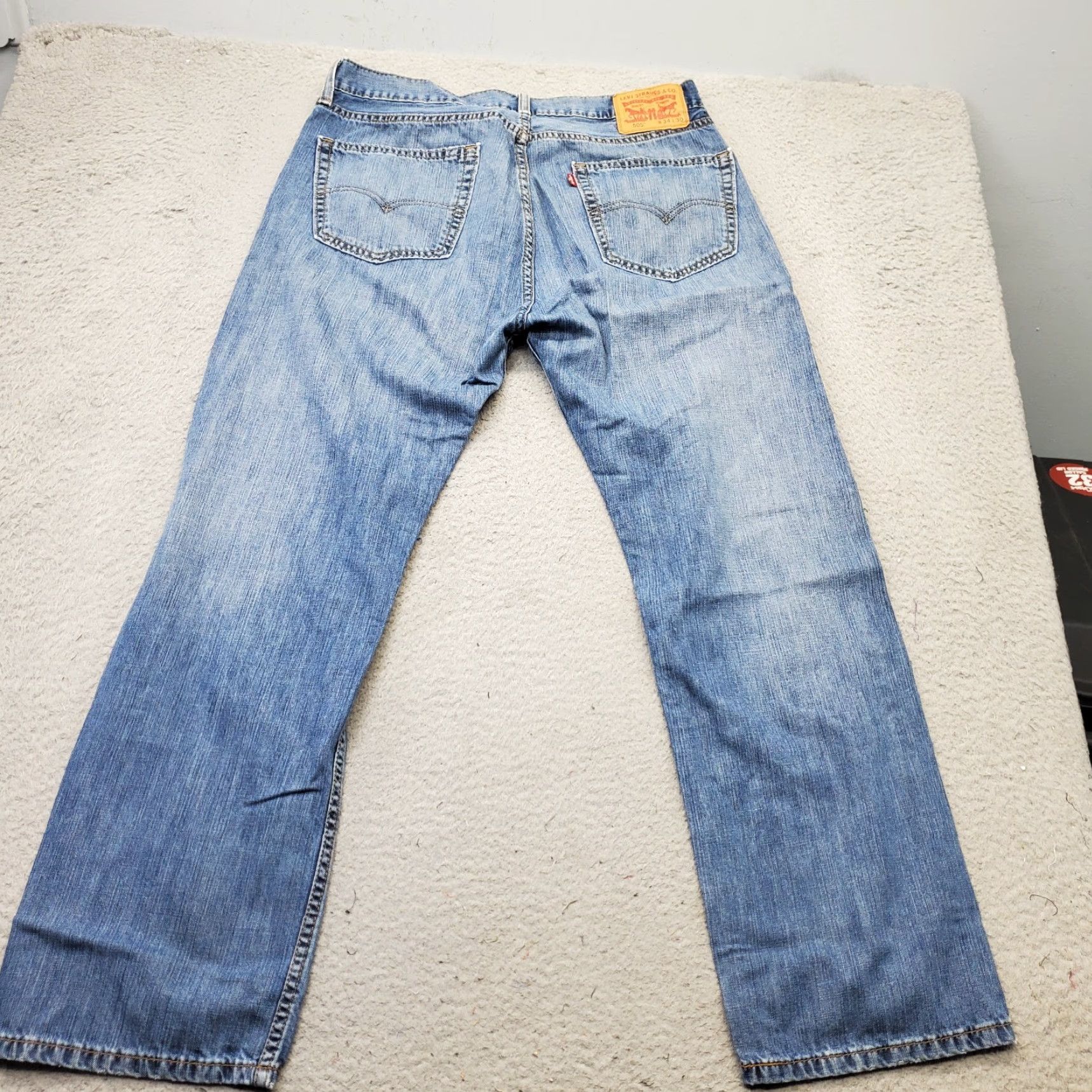 Levi's Levi's 505 Jeans Mens Size 34 Blue Denim Flat Front Red Tab Straight Leg, 5-Pocket, Regular Fit, 100% Cotton, Blue Size US 34 / EU 50 - 2 Thumbnail